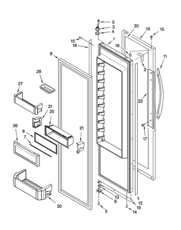 Refrigerator door parts