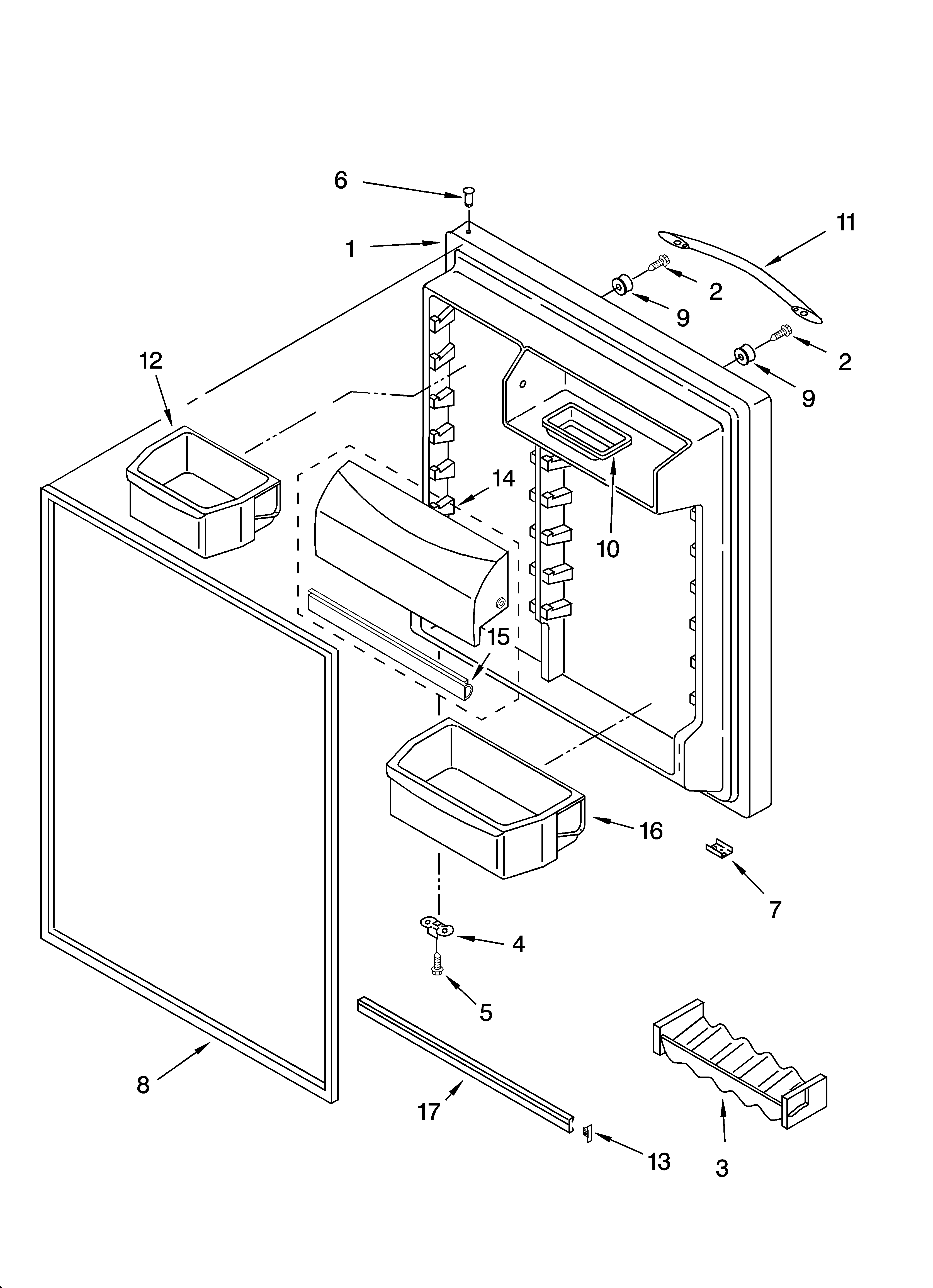 Refrigerator door parts