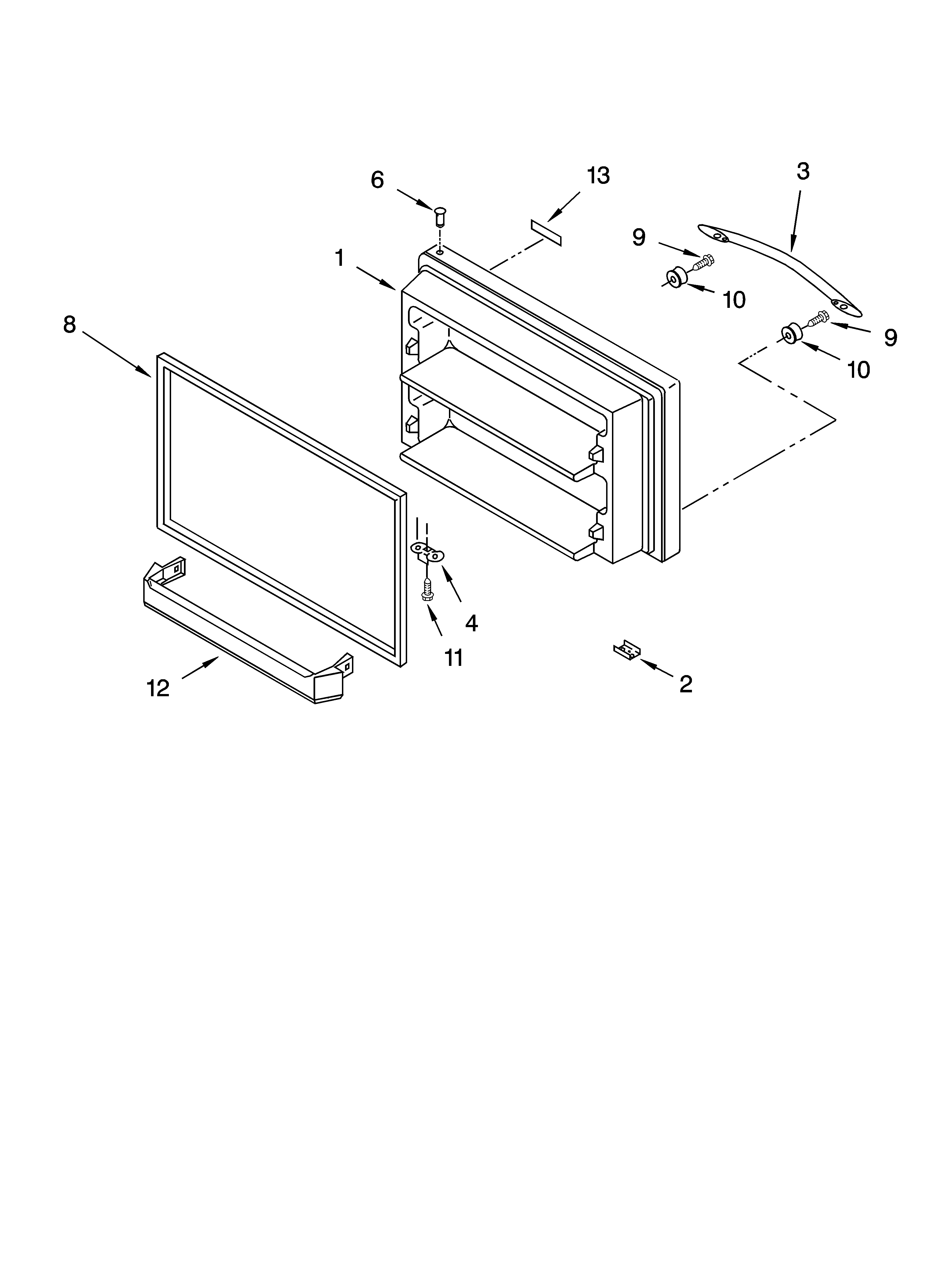 Freezer door parts, optional parts