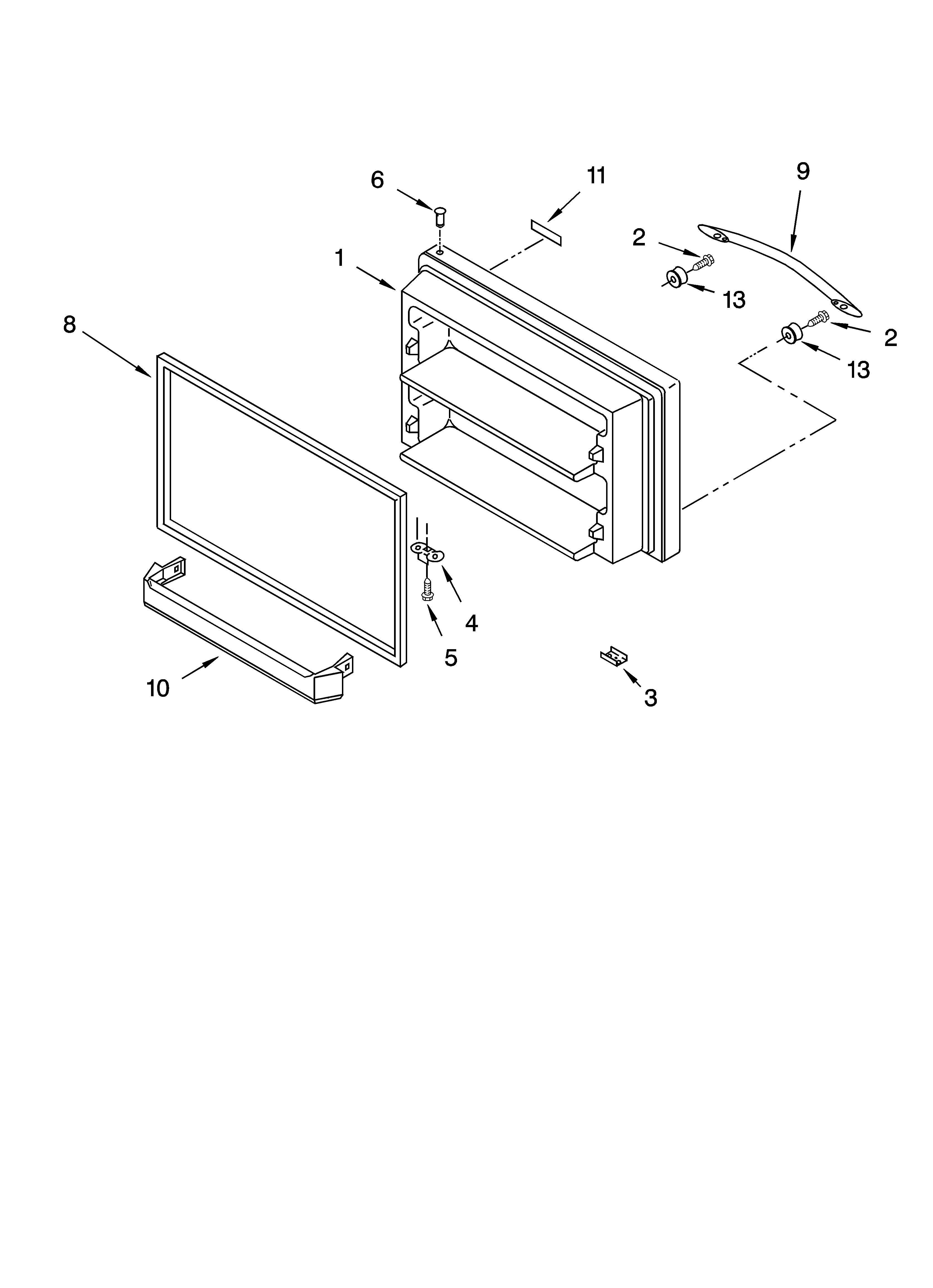 Freezer door parts, optional parts