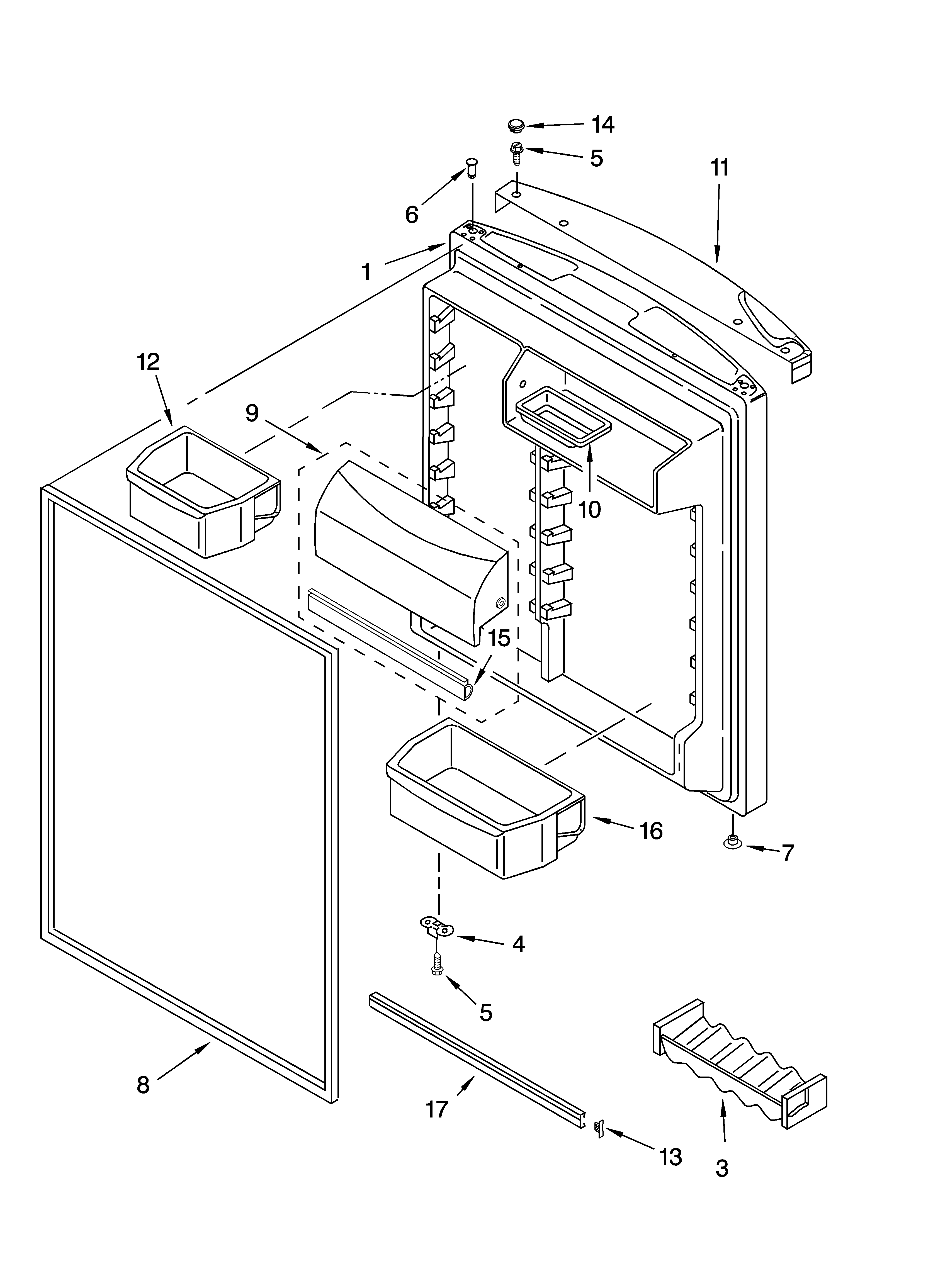 Refrigerator door parts