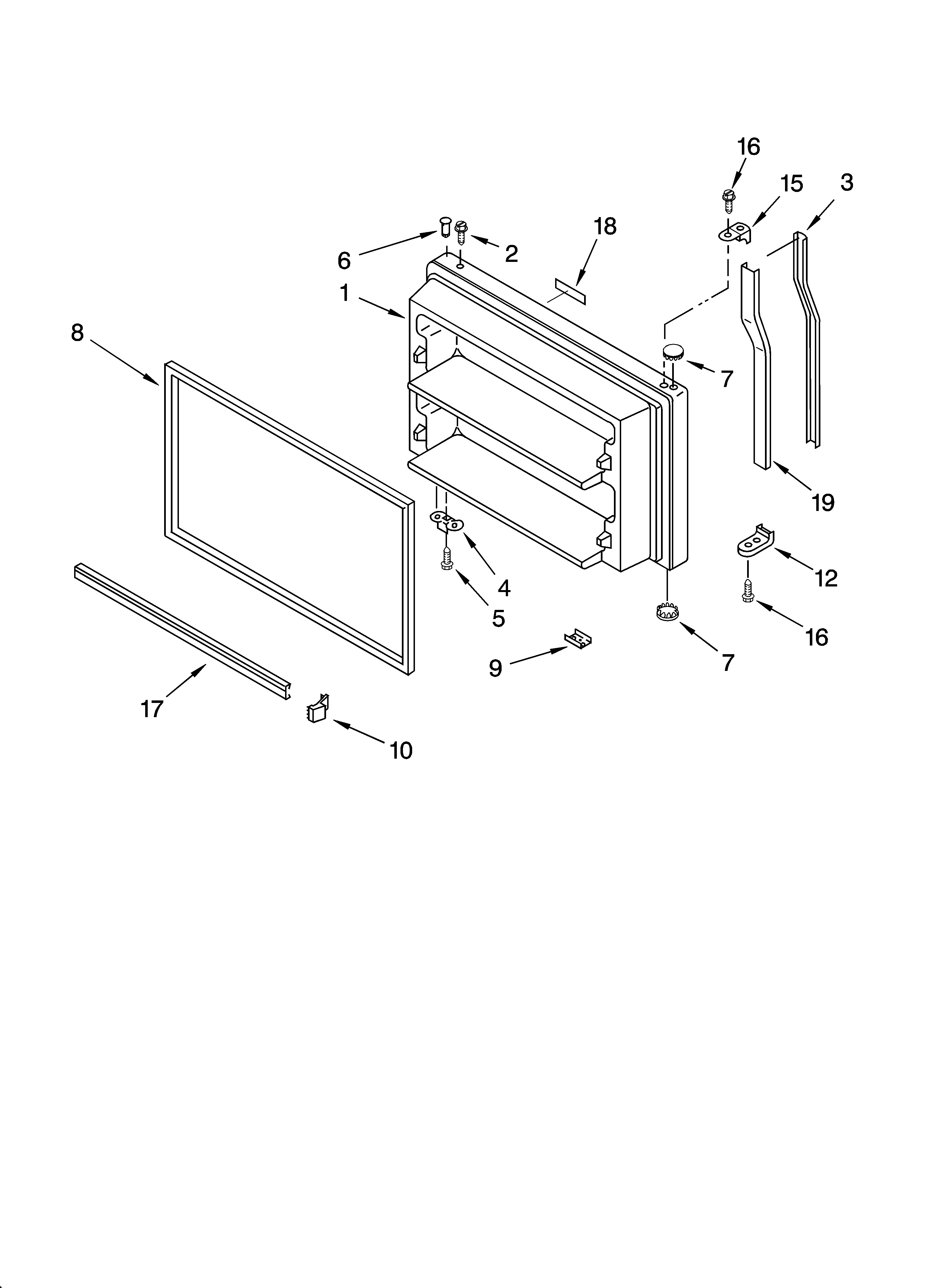 Freezer door parts, optional parts (not included)