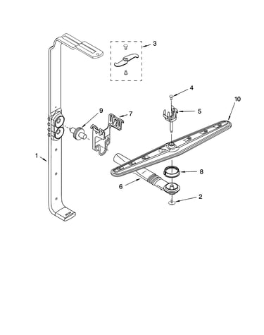 Upper wash and rinse parts