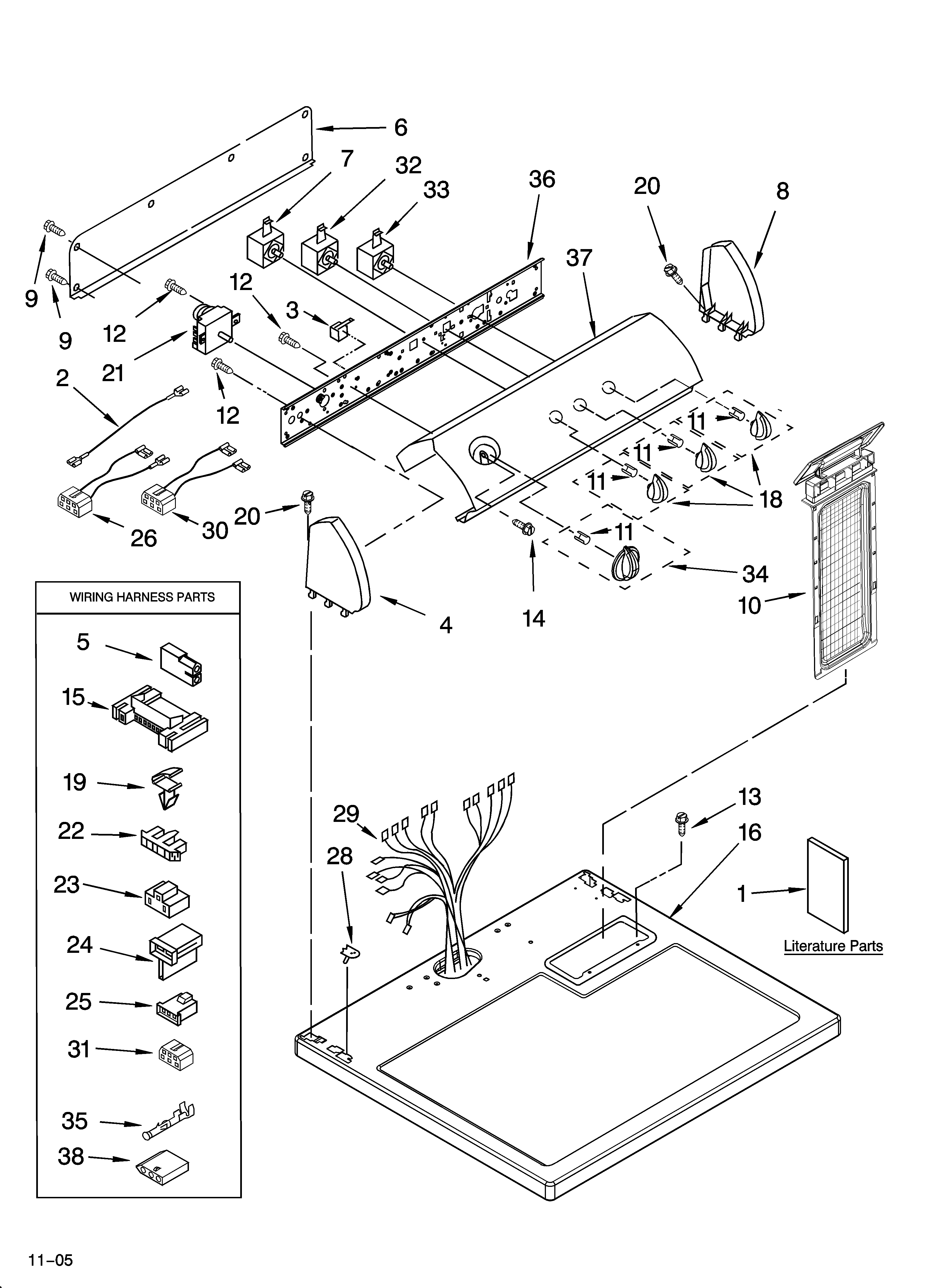 Top and console parts