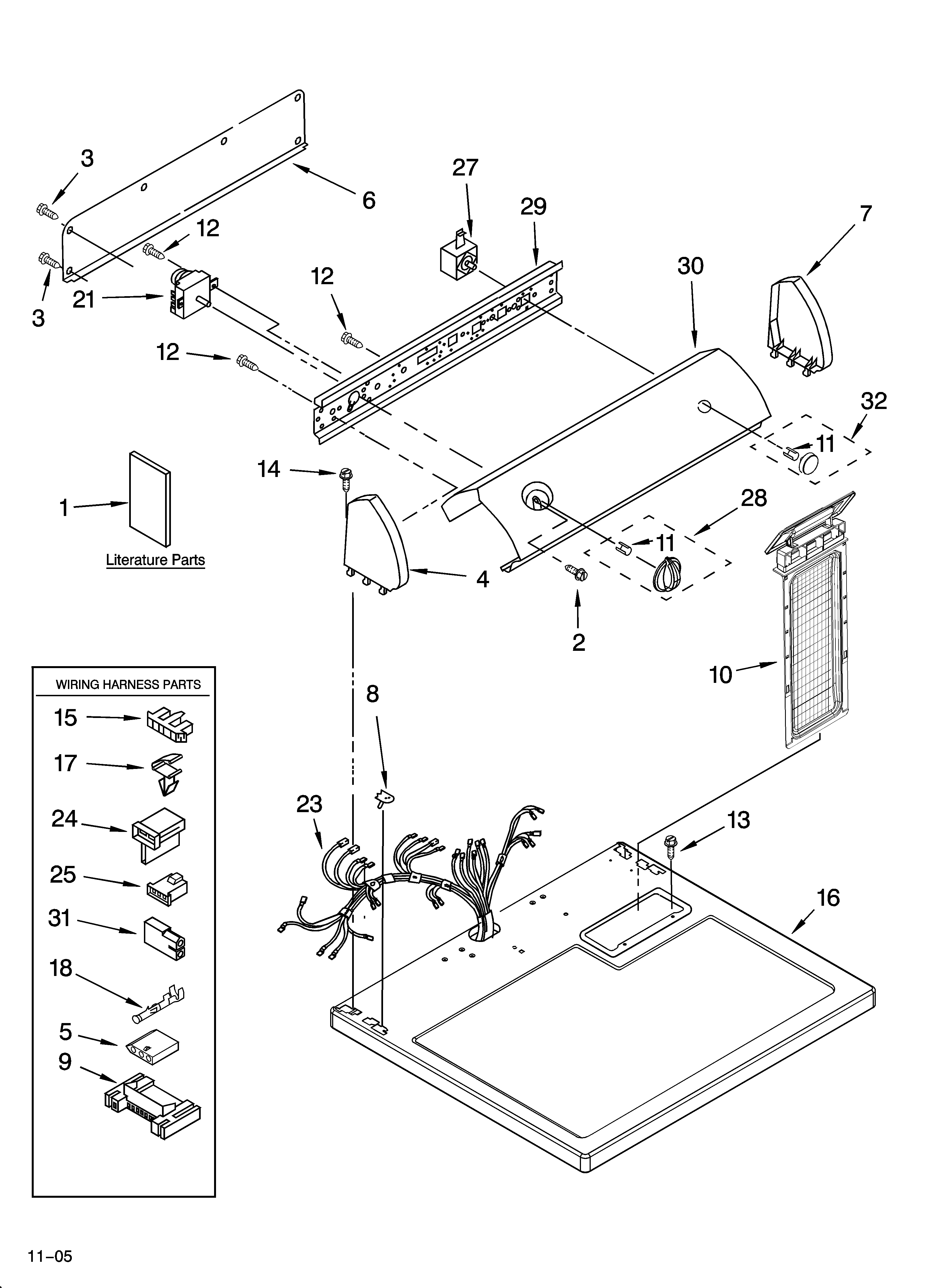 Top and console parts