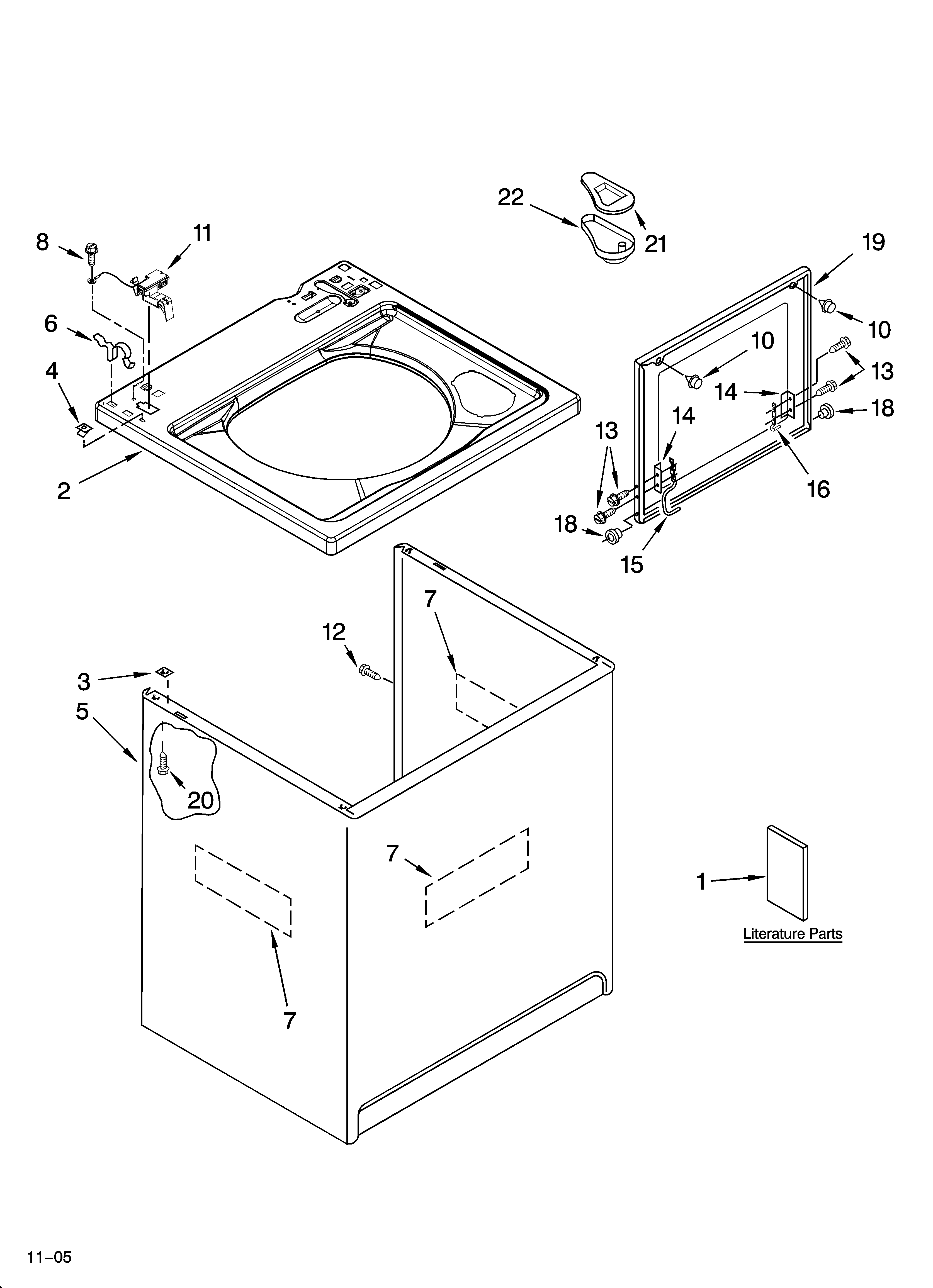 Top and cabinet parts