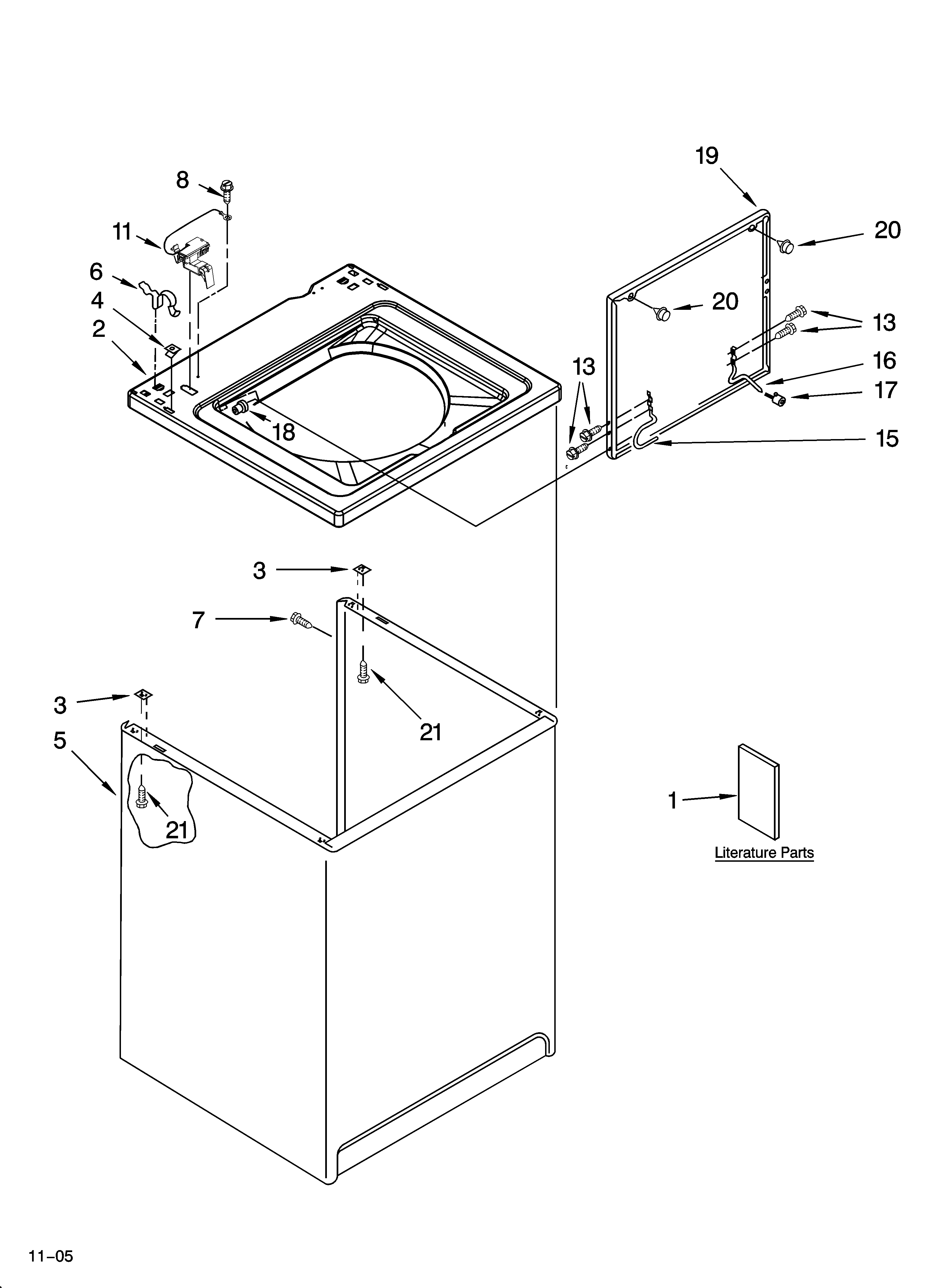 Top and cabinet parts