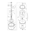 Whirlpool LSR9434PT4 agitator, basket and tub parts diagram