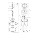 Whirlpool LTE6234DQ5 agitator, basket and tub parts diagram