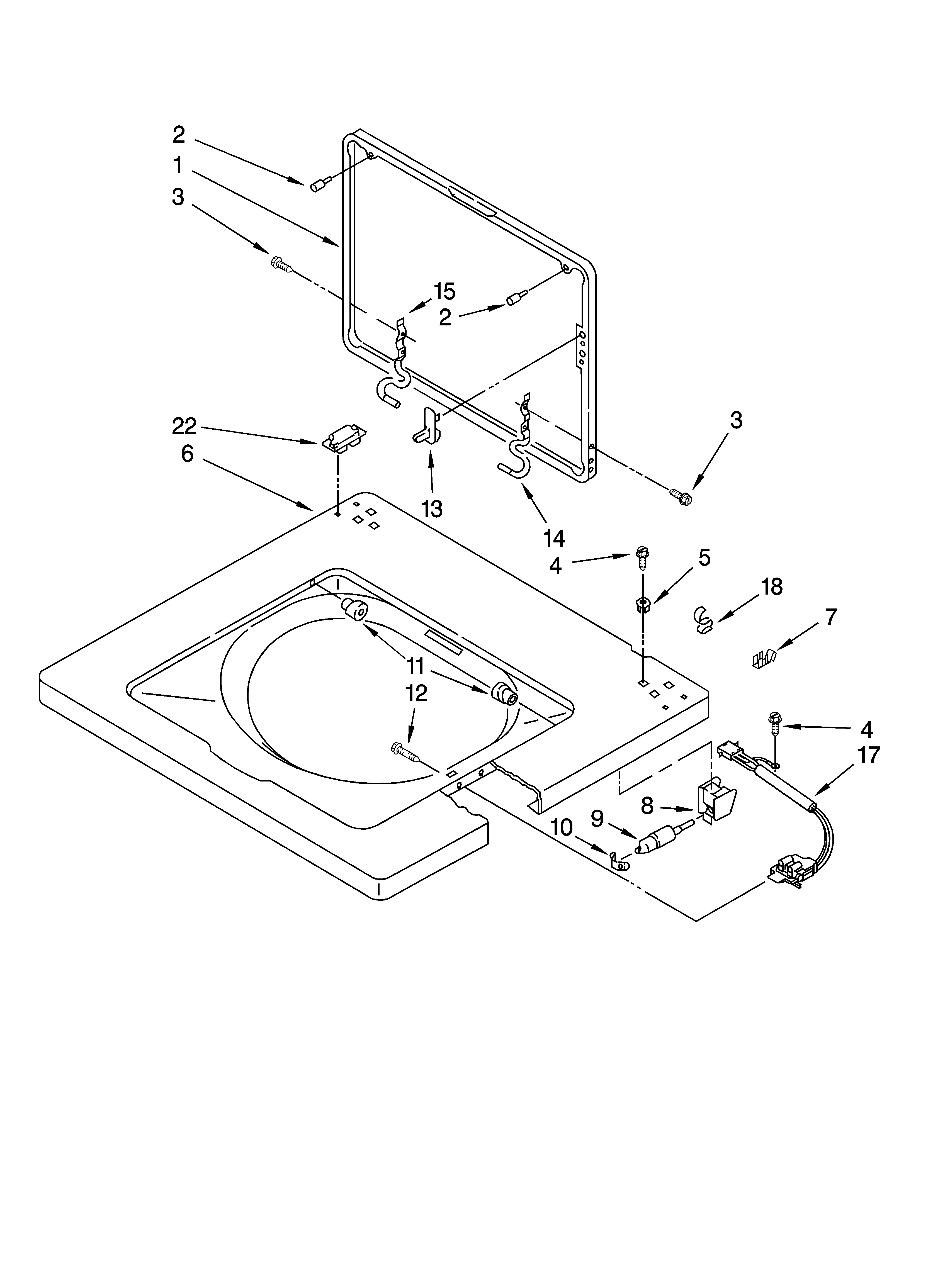 WASHER TOP AND LID PARTS