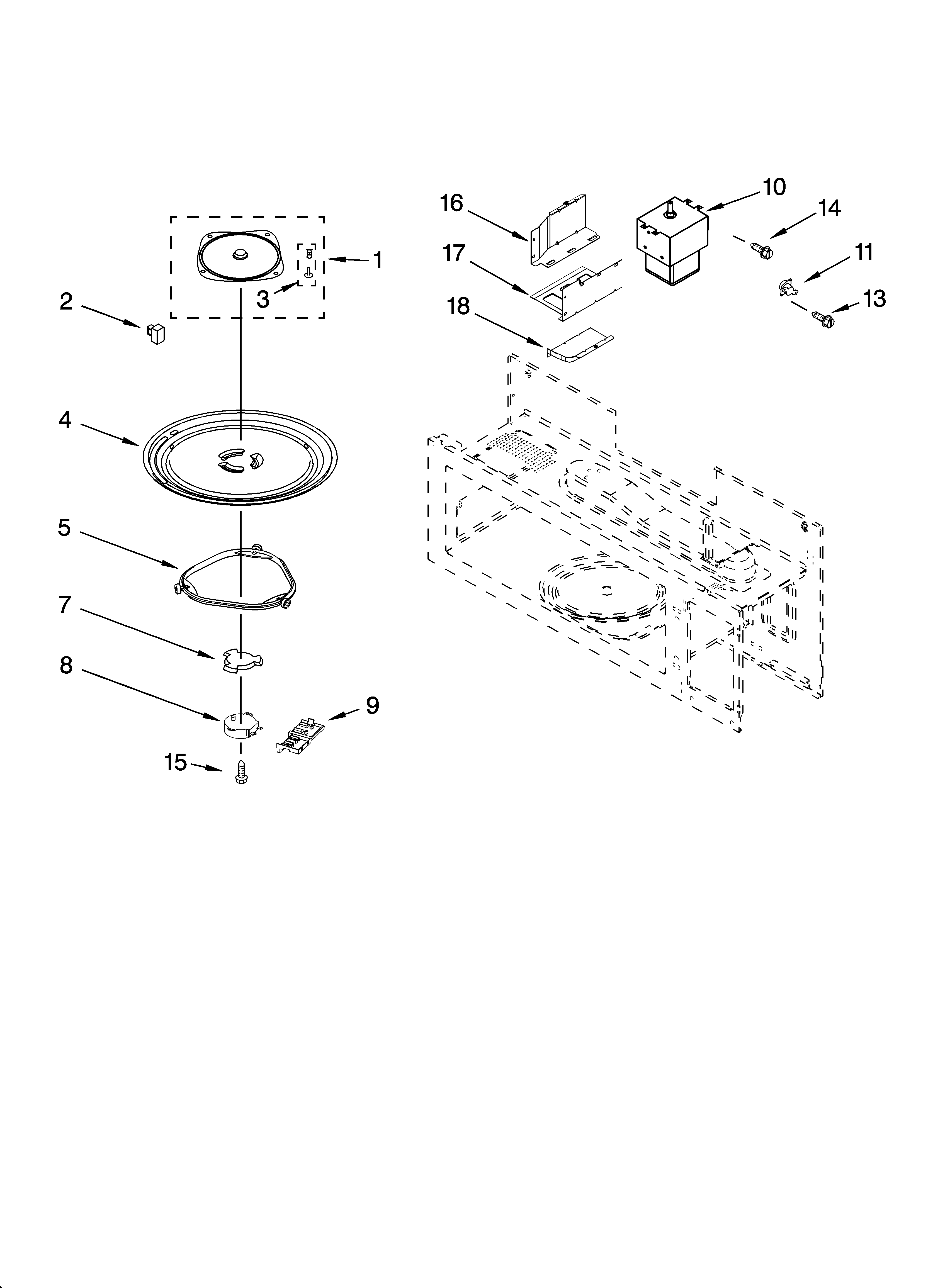 Magnetron and turntable parts