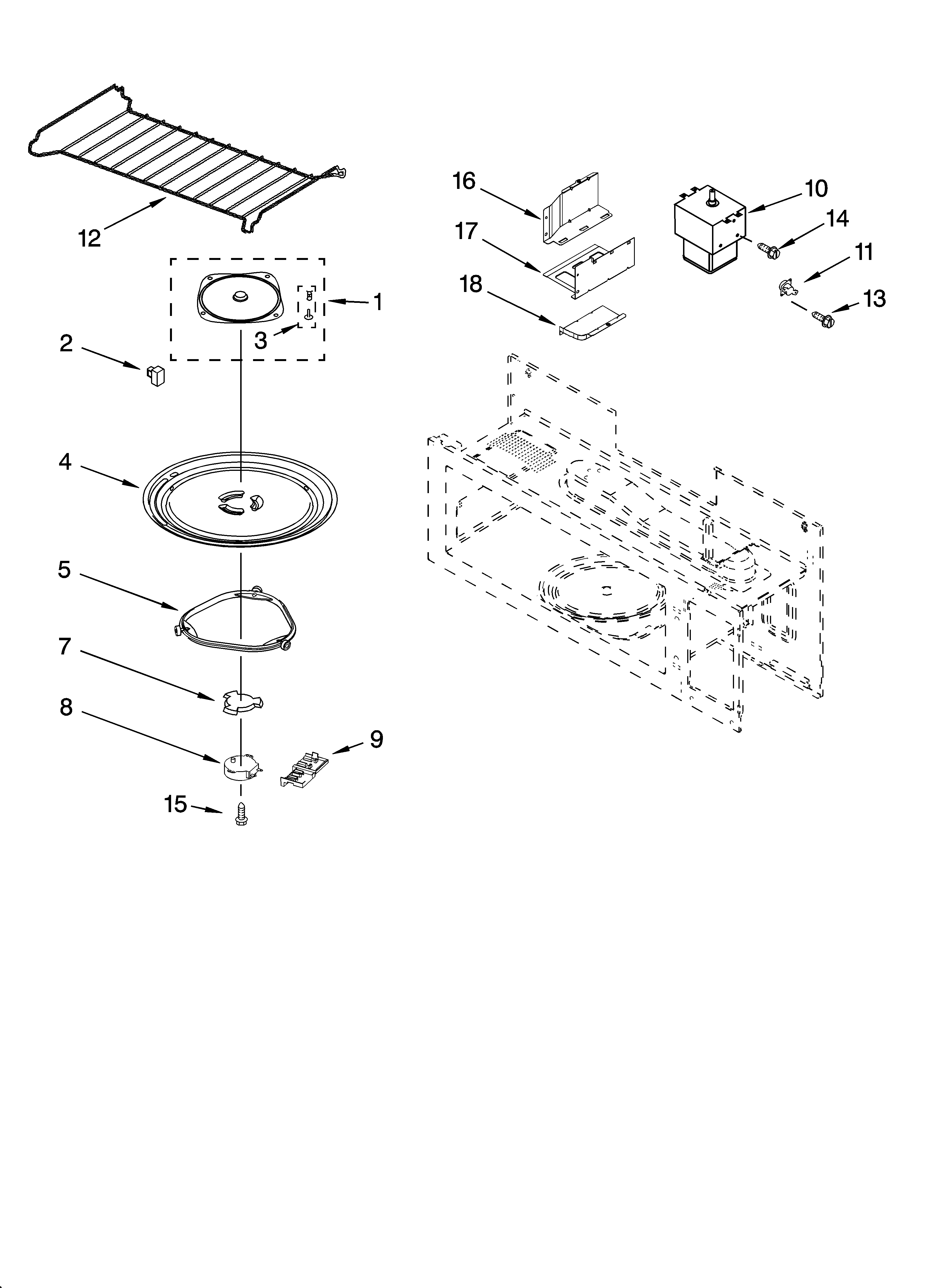 Magnetron and turntable parts