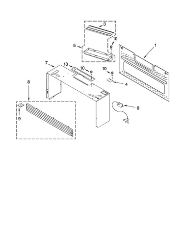 Cabinet and installation parts