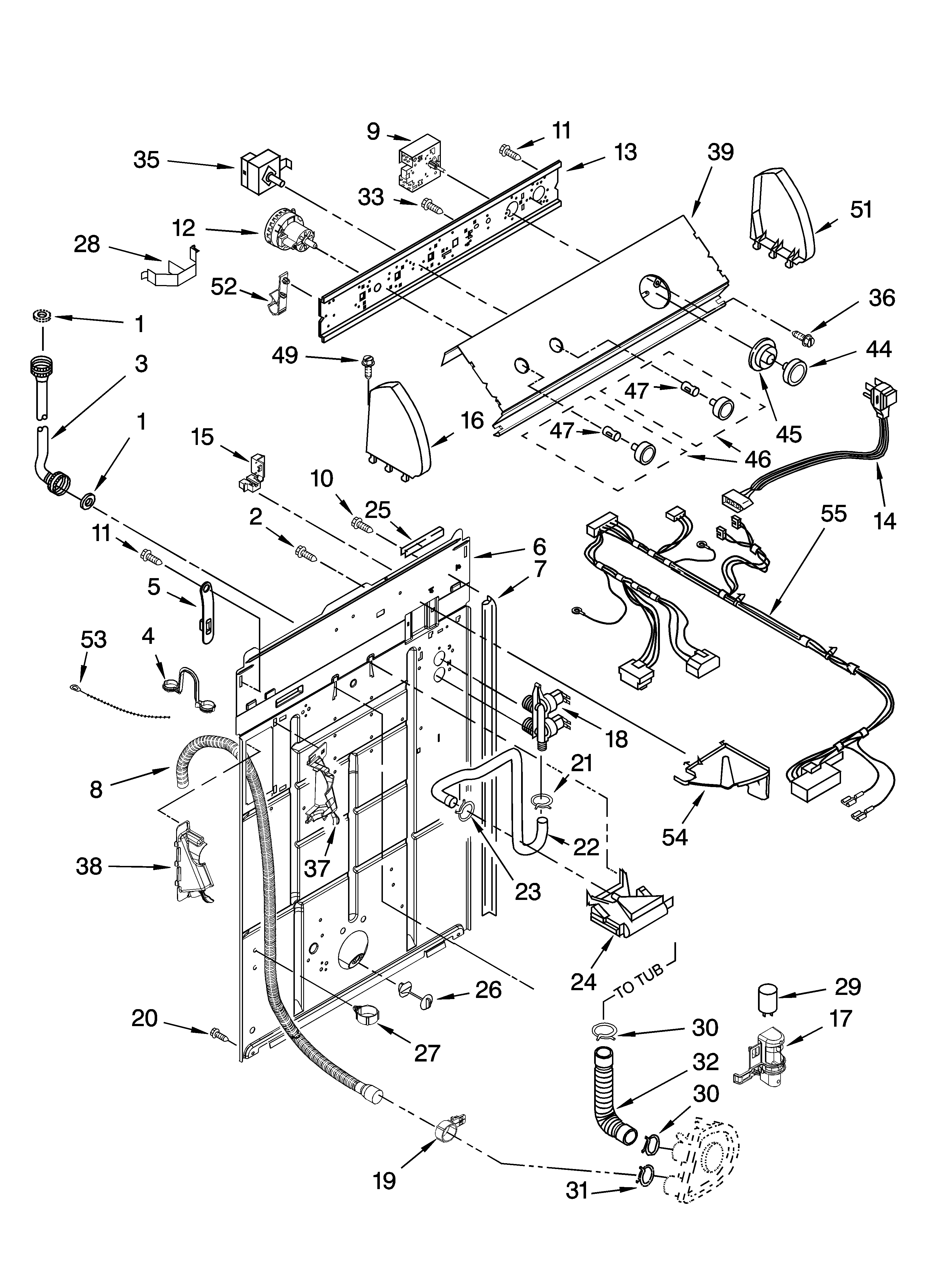 Controls and rear panel parts
