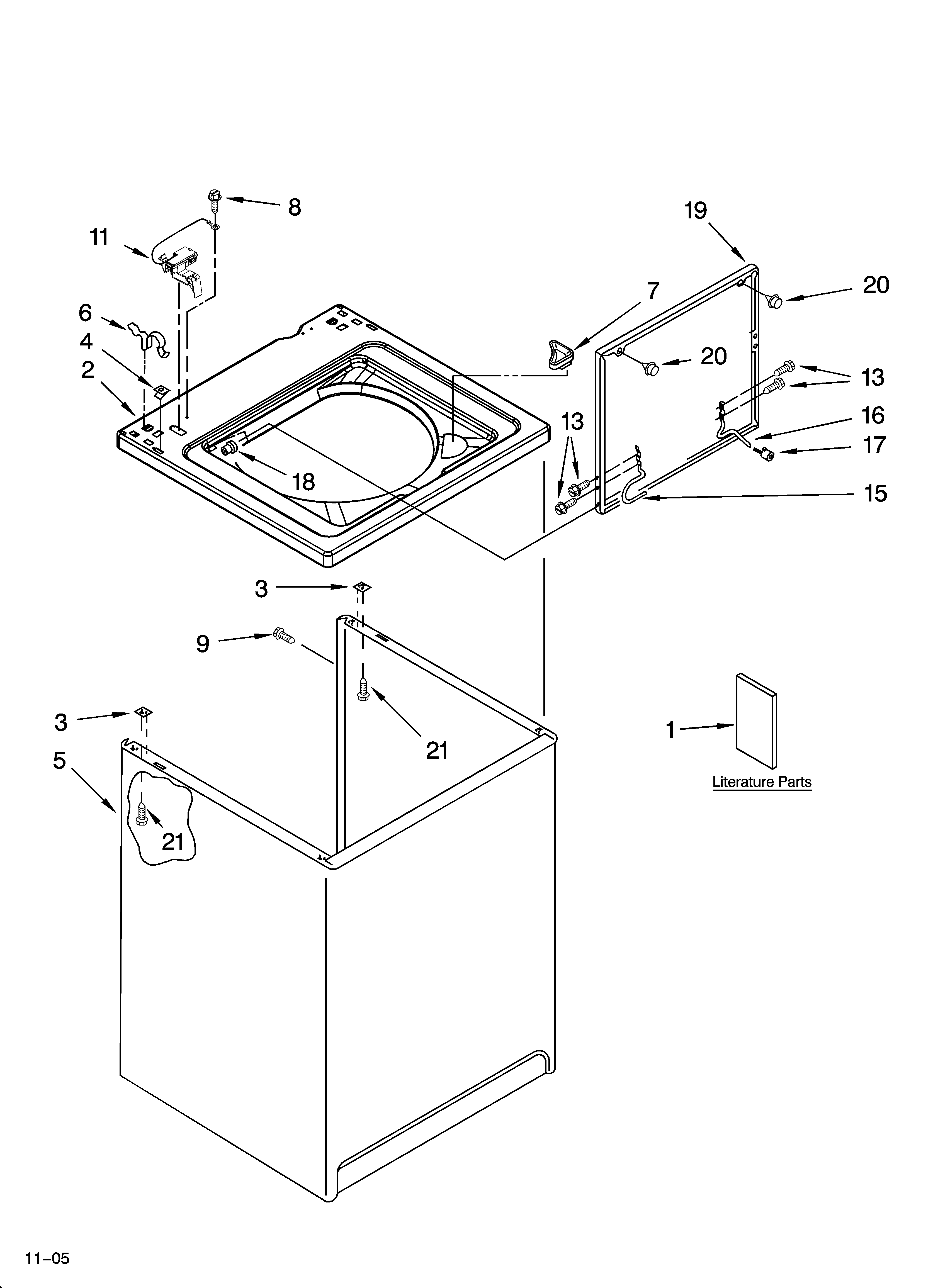 Top and cabinet parts