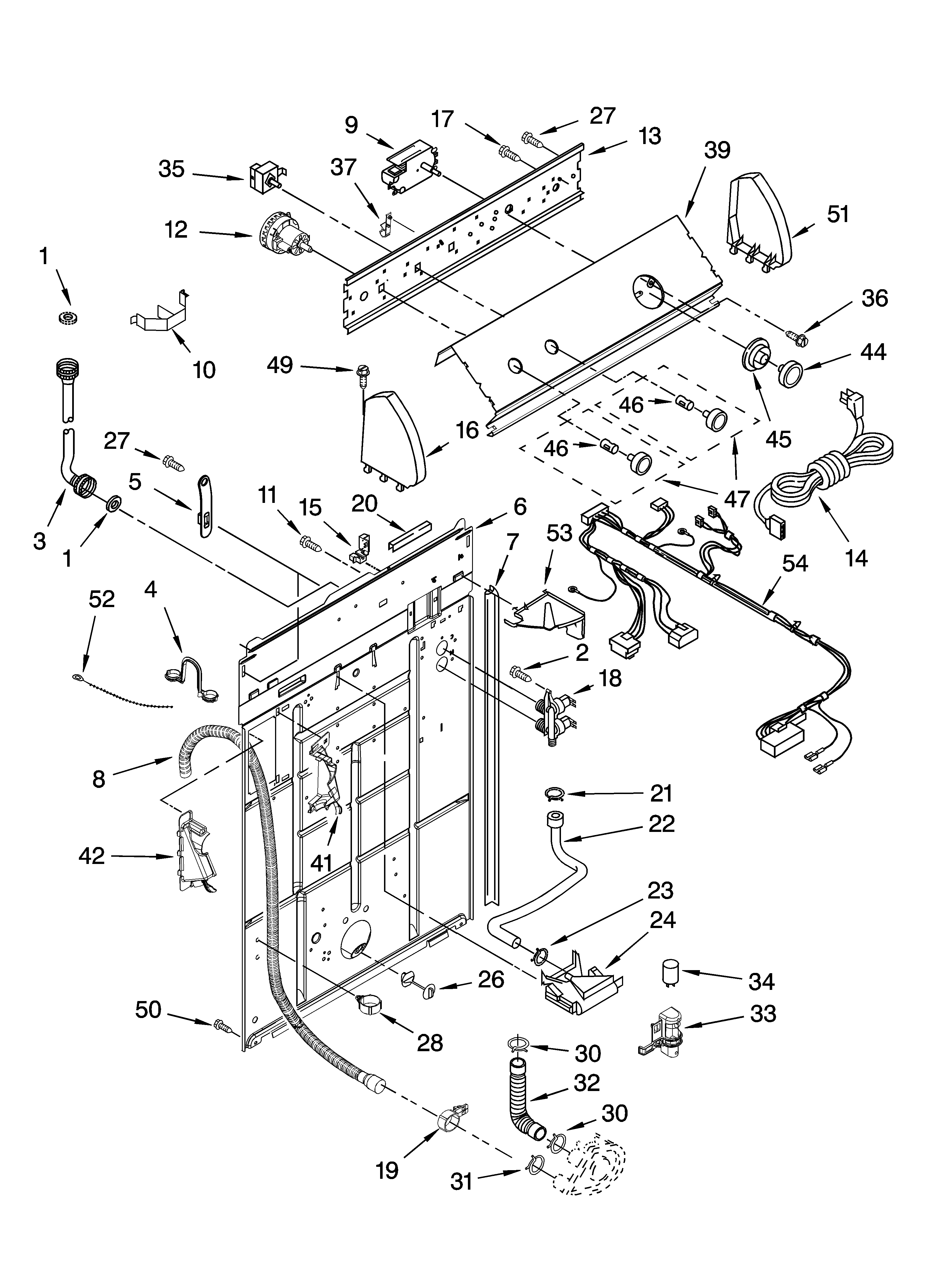 Controls and rear panel parts