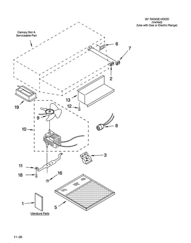Range hood parts