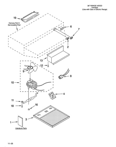 Range hood parts