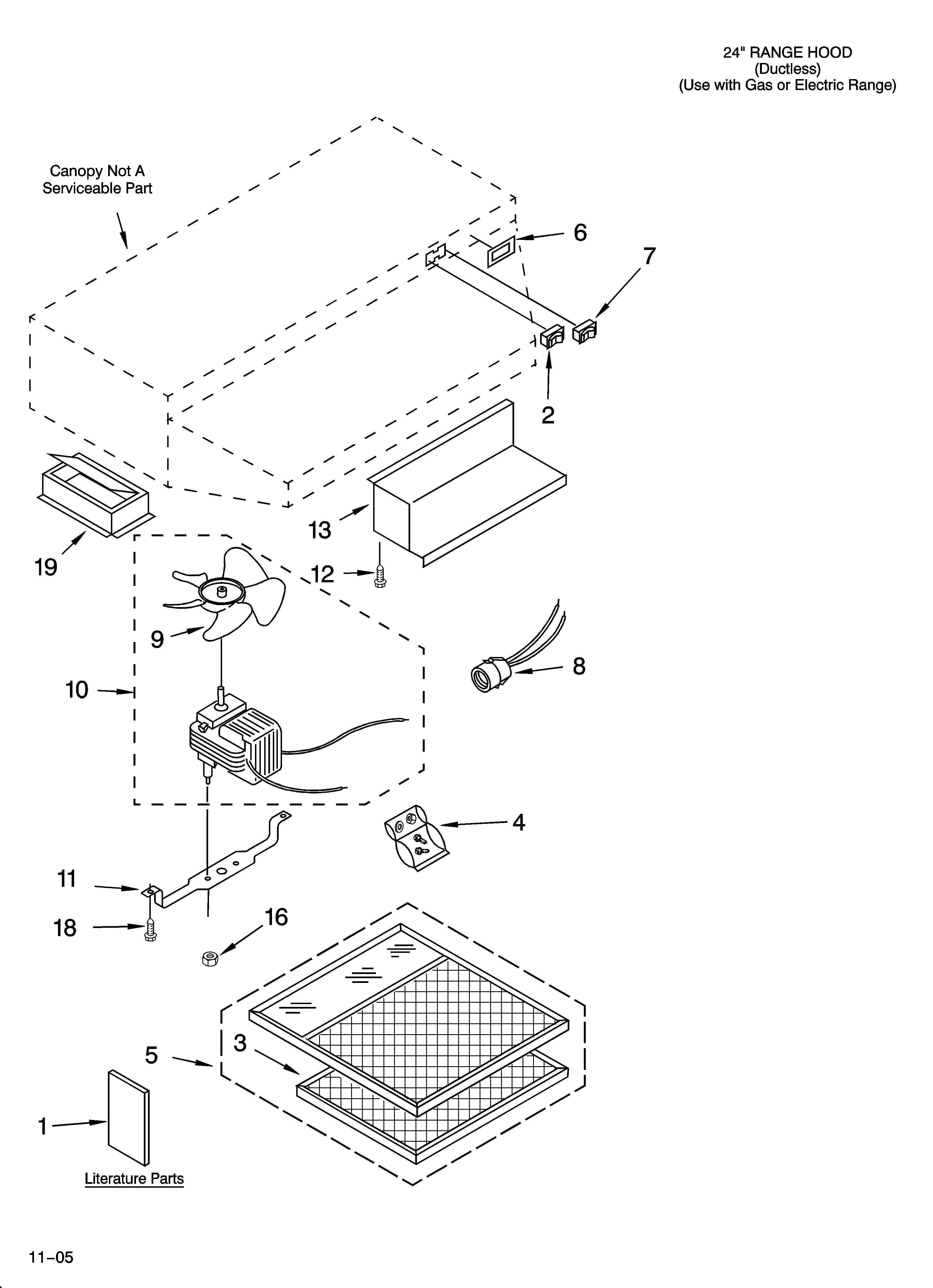 Range hood parts