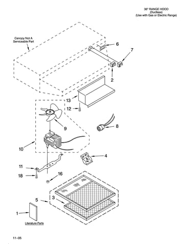 Range hood parts