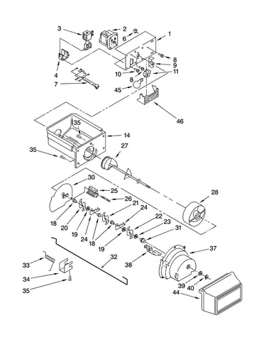 Motor and ice container parts