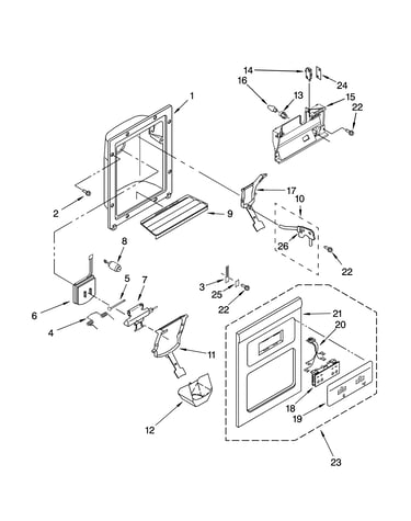 Dispenser front parts
