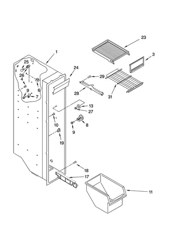 Freezer liner parts