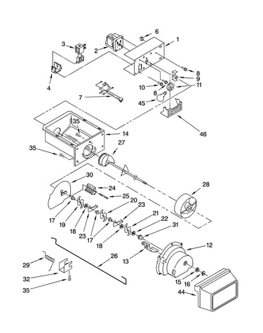 Motor and ice container parts