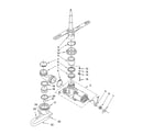 Roper RUD1000KB3 pump and spray arm parts diagram