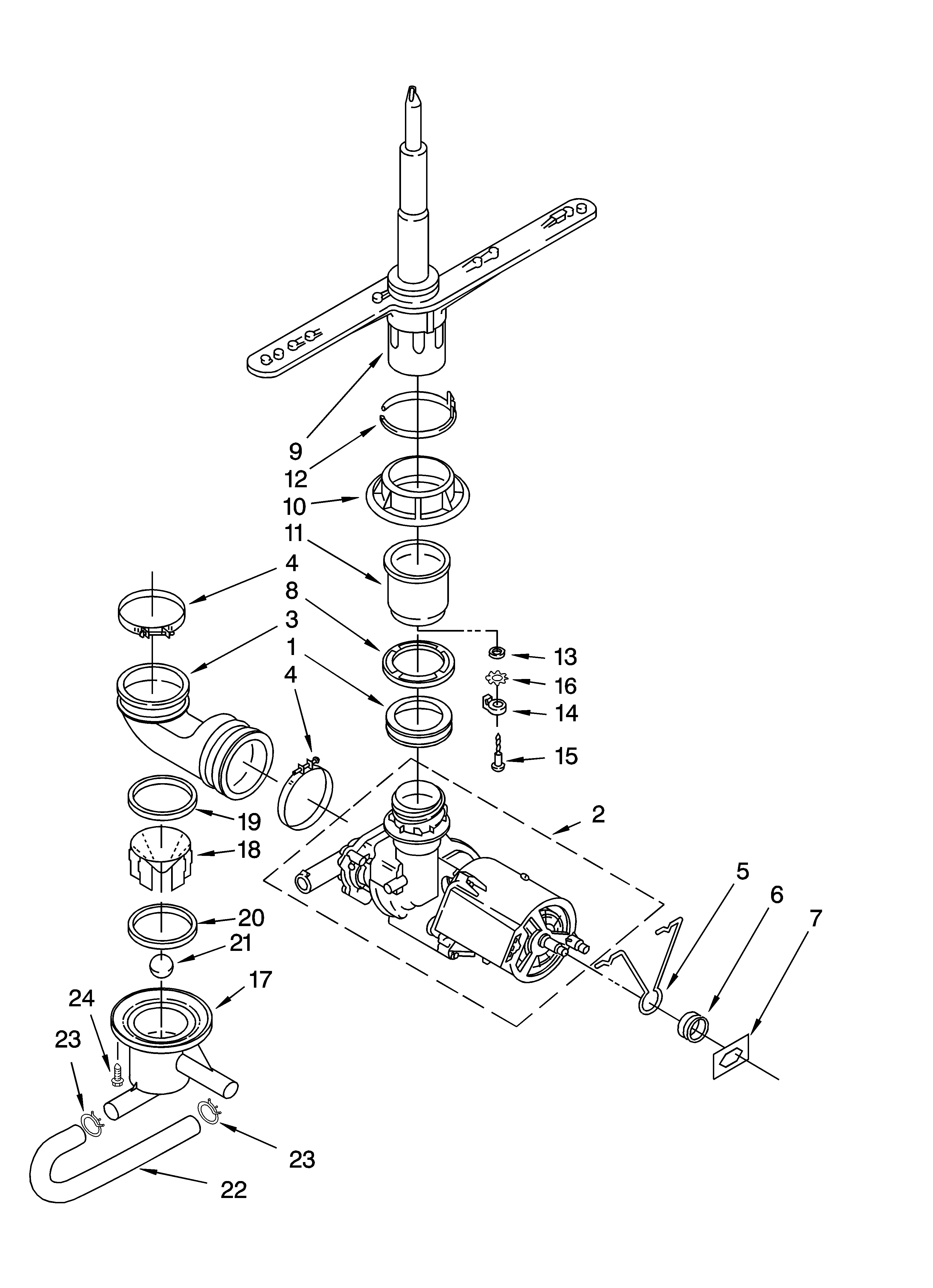Pump and spray arm parts
