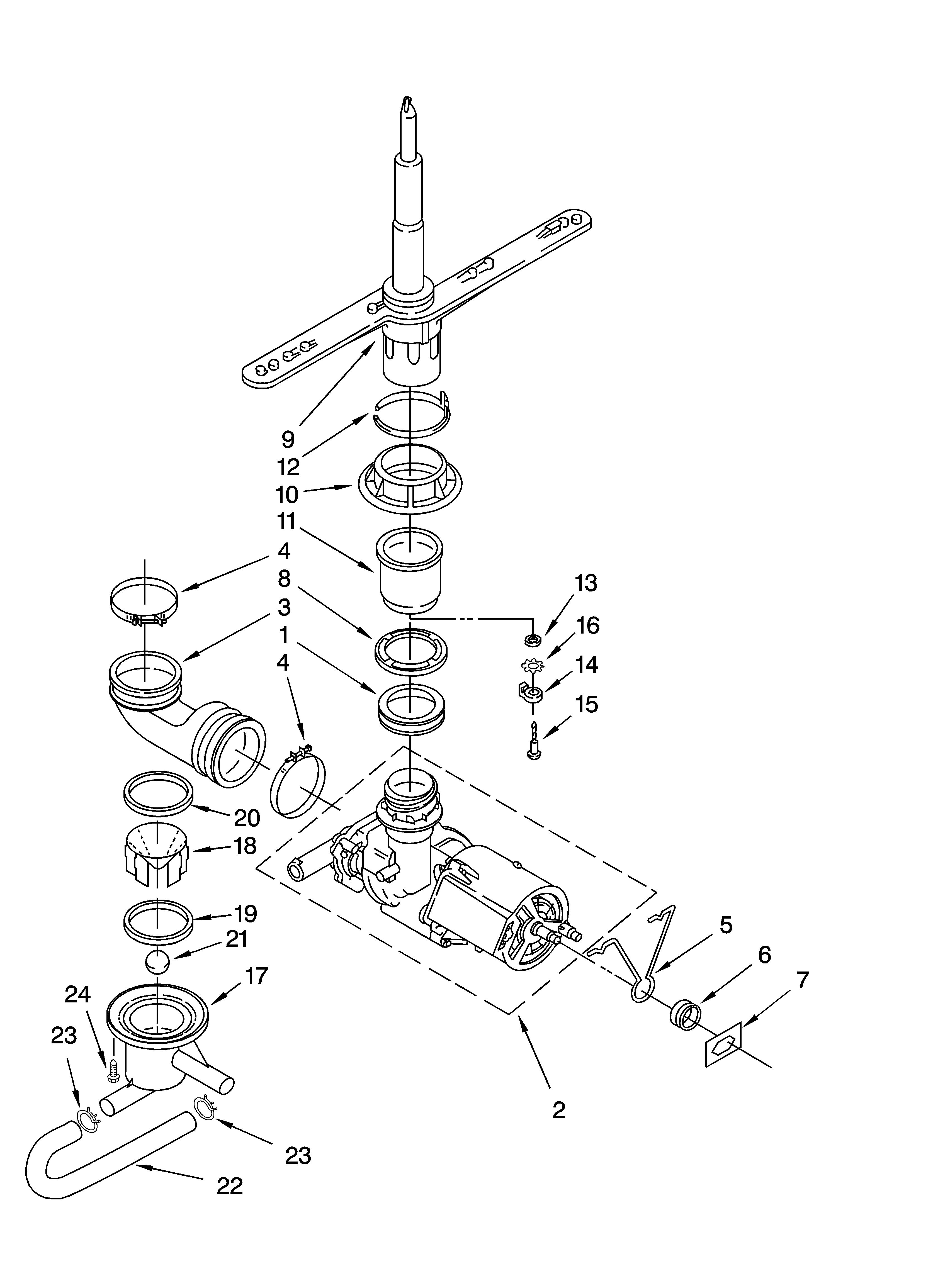 PUMP AND SPRAY ARM PARTS