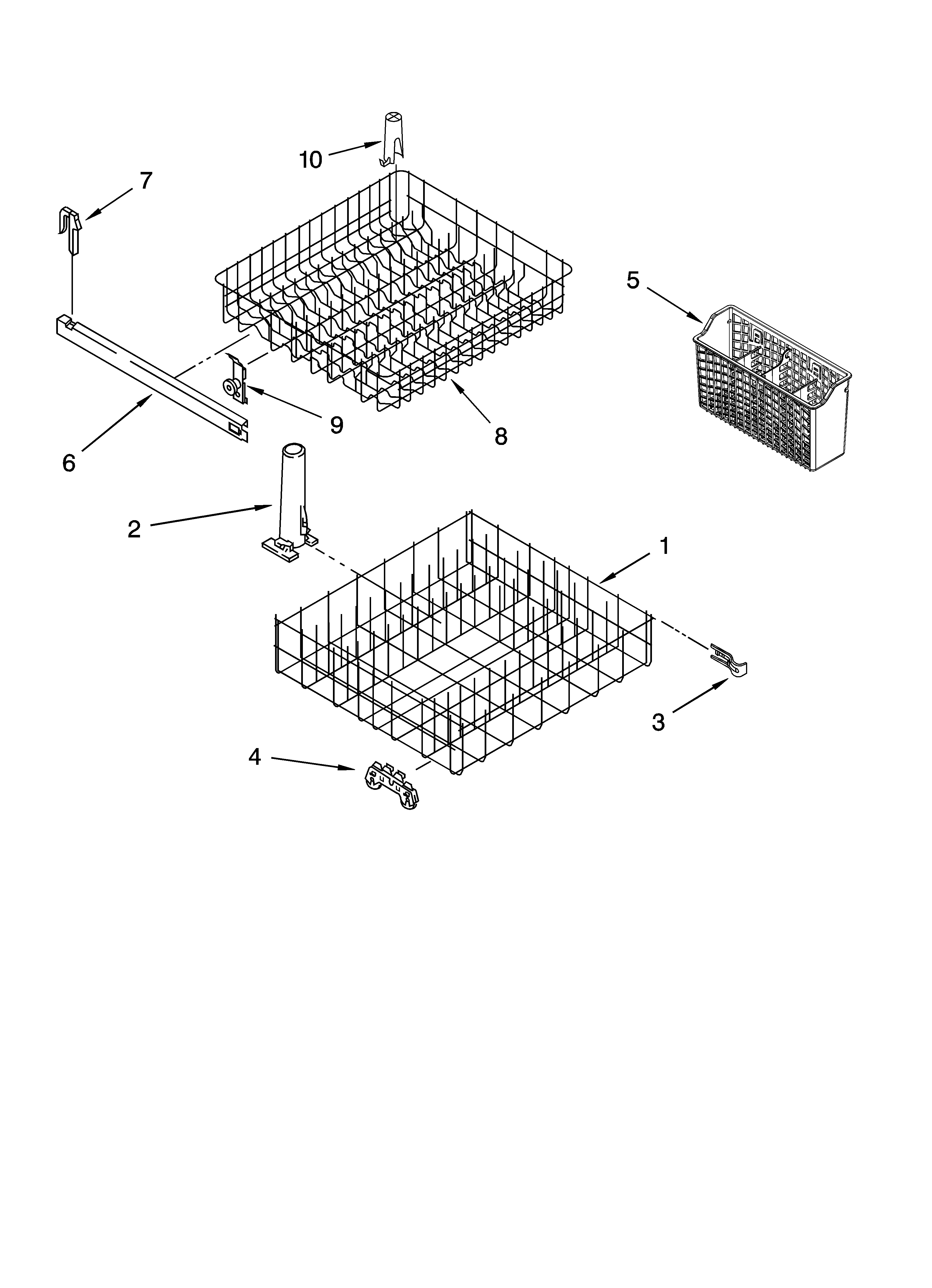 Dishrack parts, optional parts