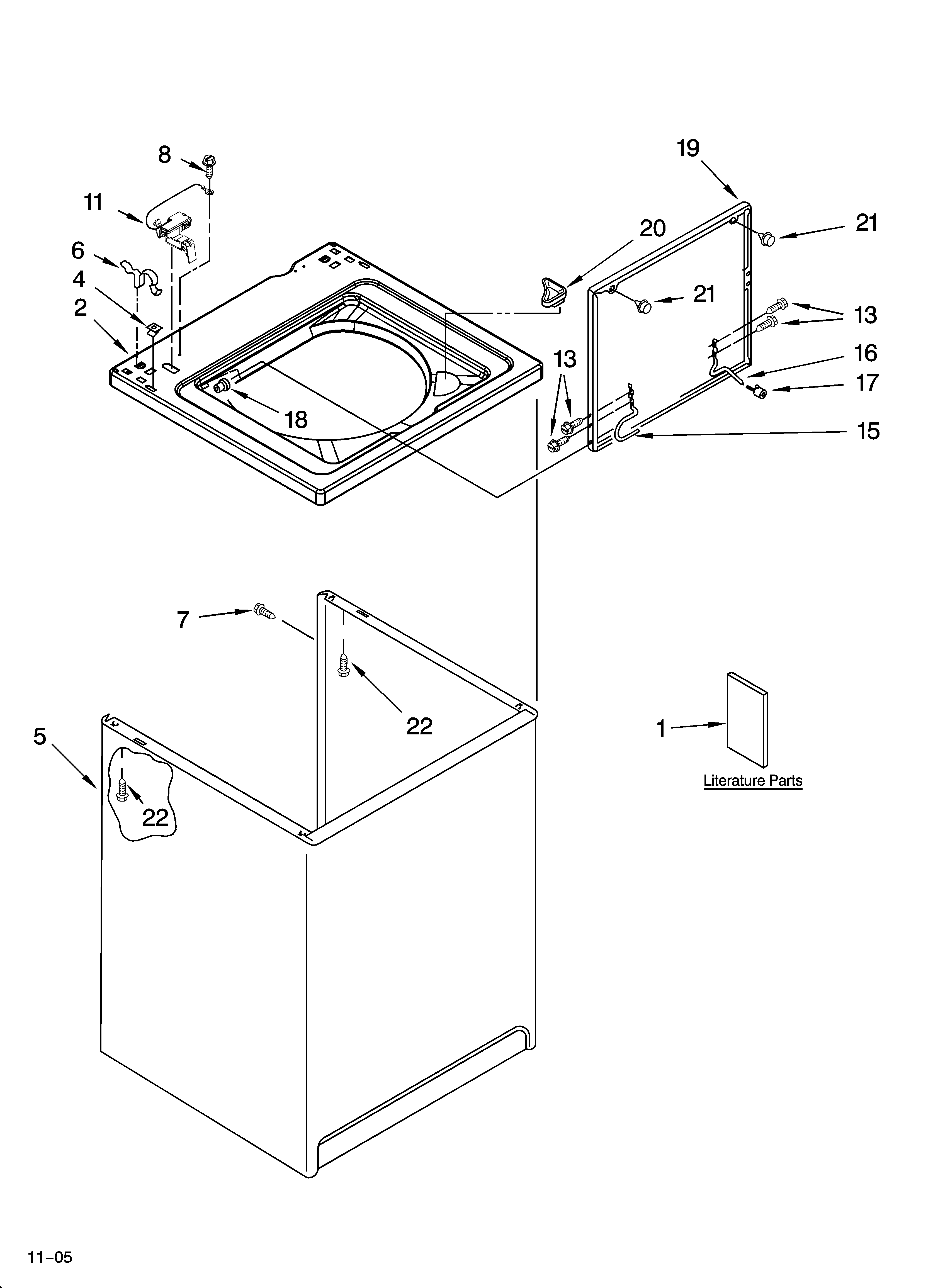 Top and cabinet parts