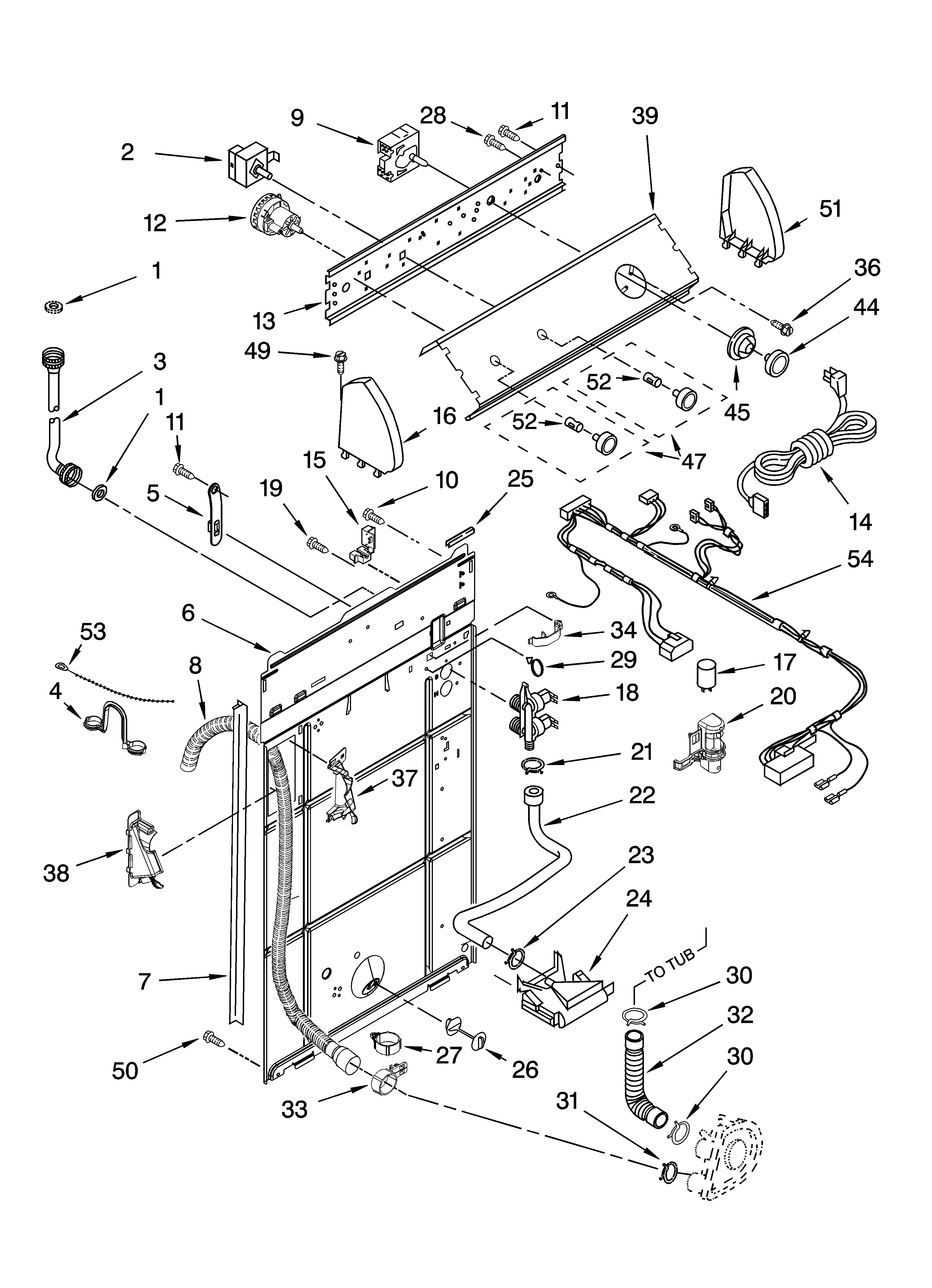 Controls and rear panel parts