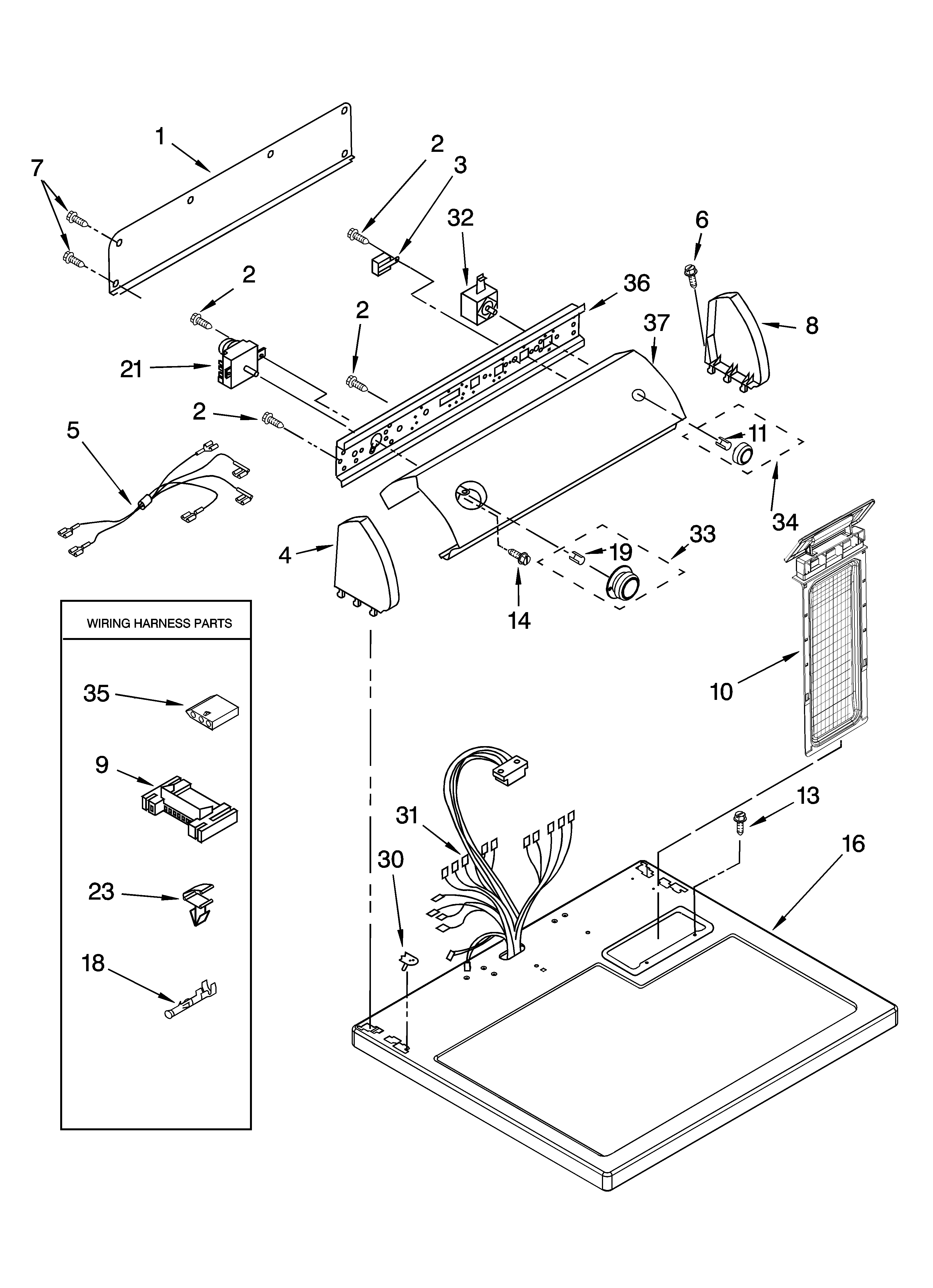 Top and console parts