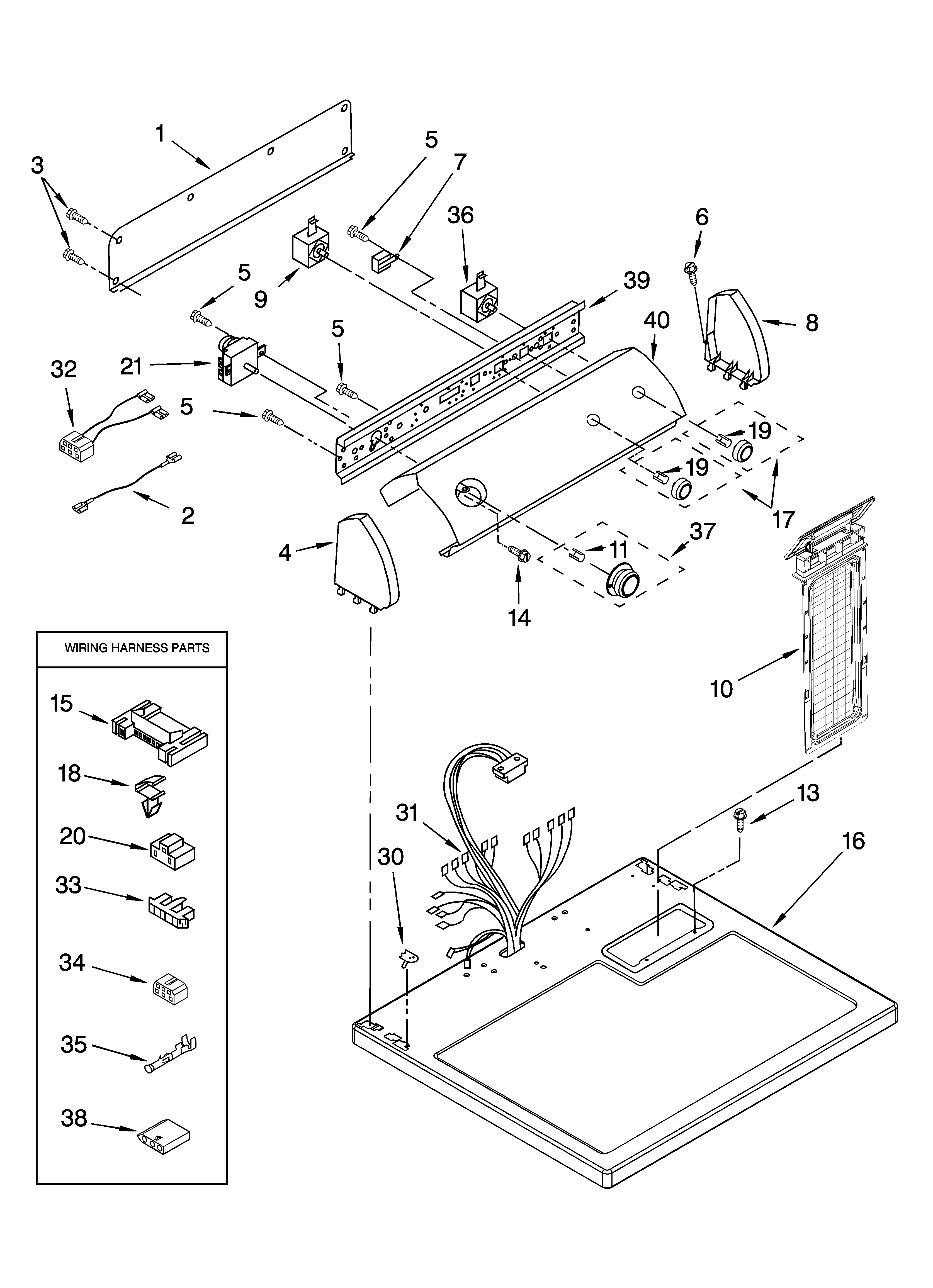 Top and console parts