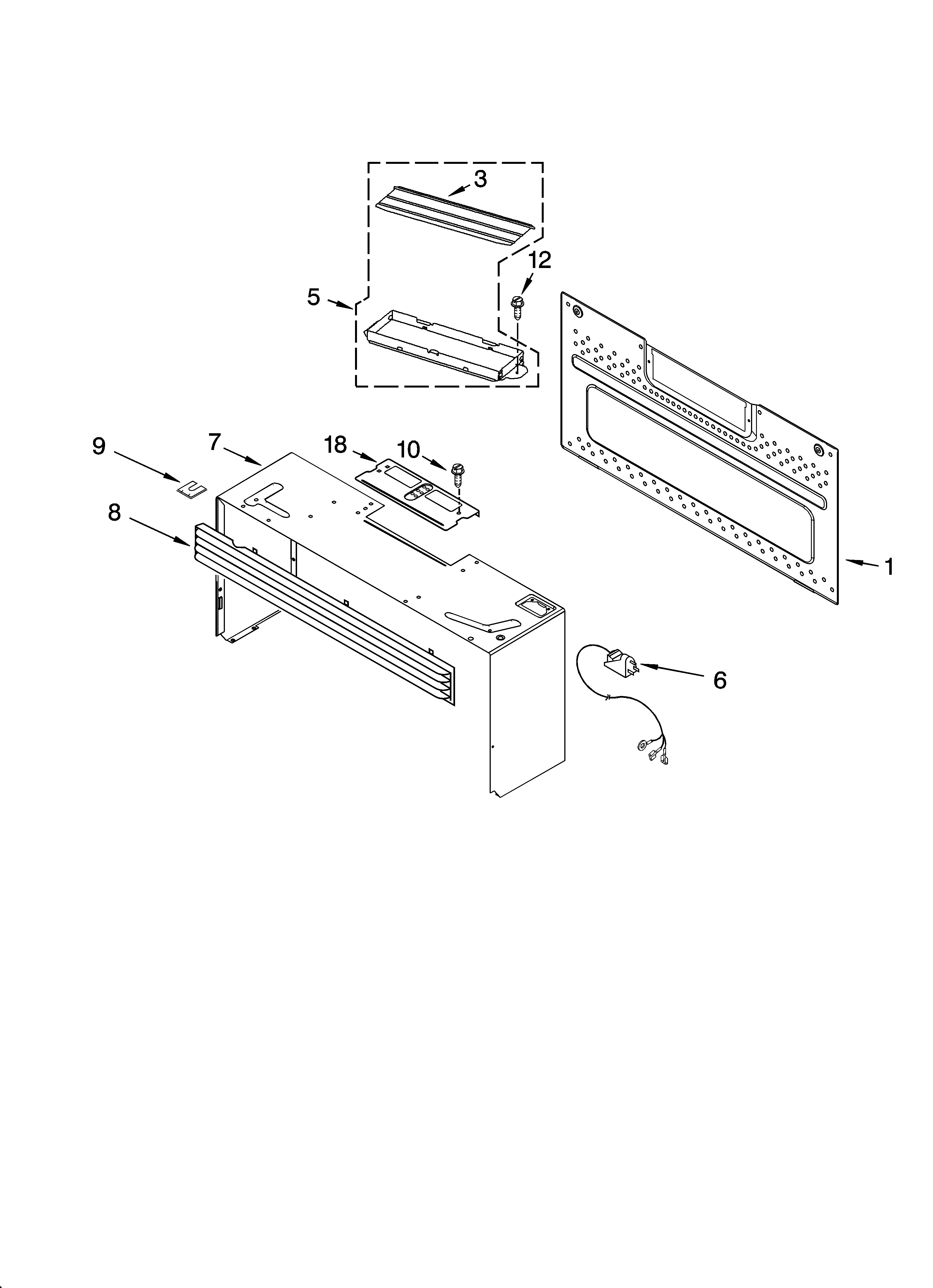 Cabinet and installation parts