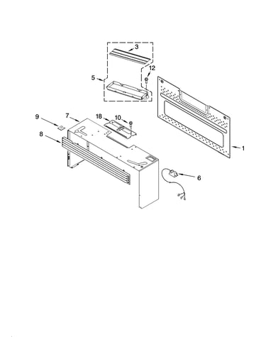 Cabinet and installation parts