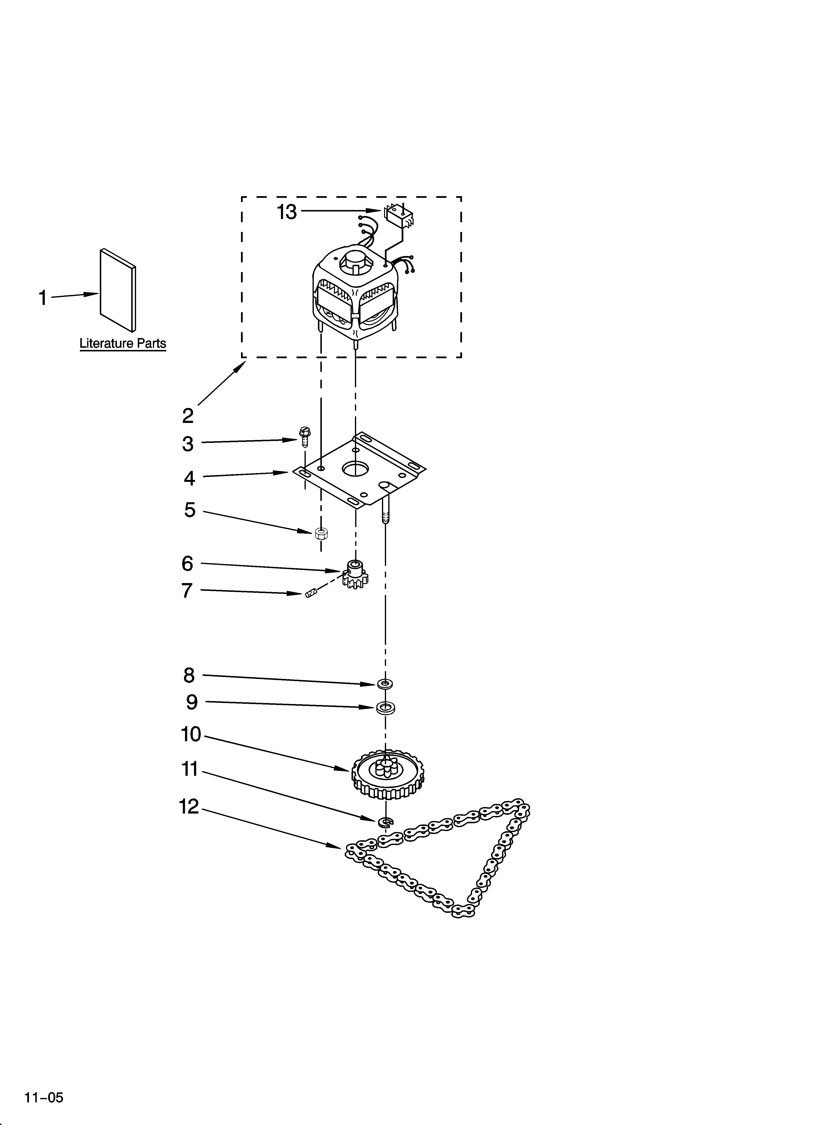 Motor and drive parts