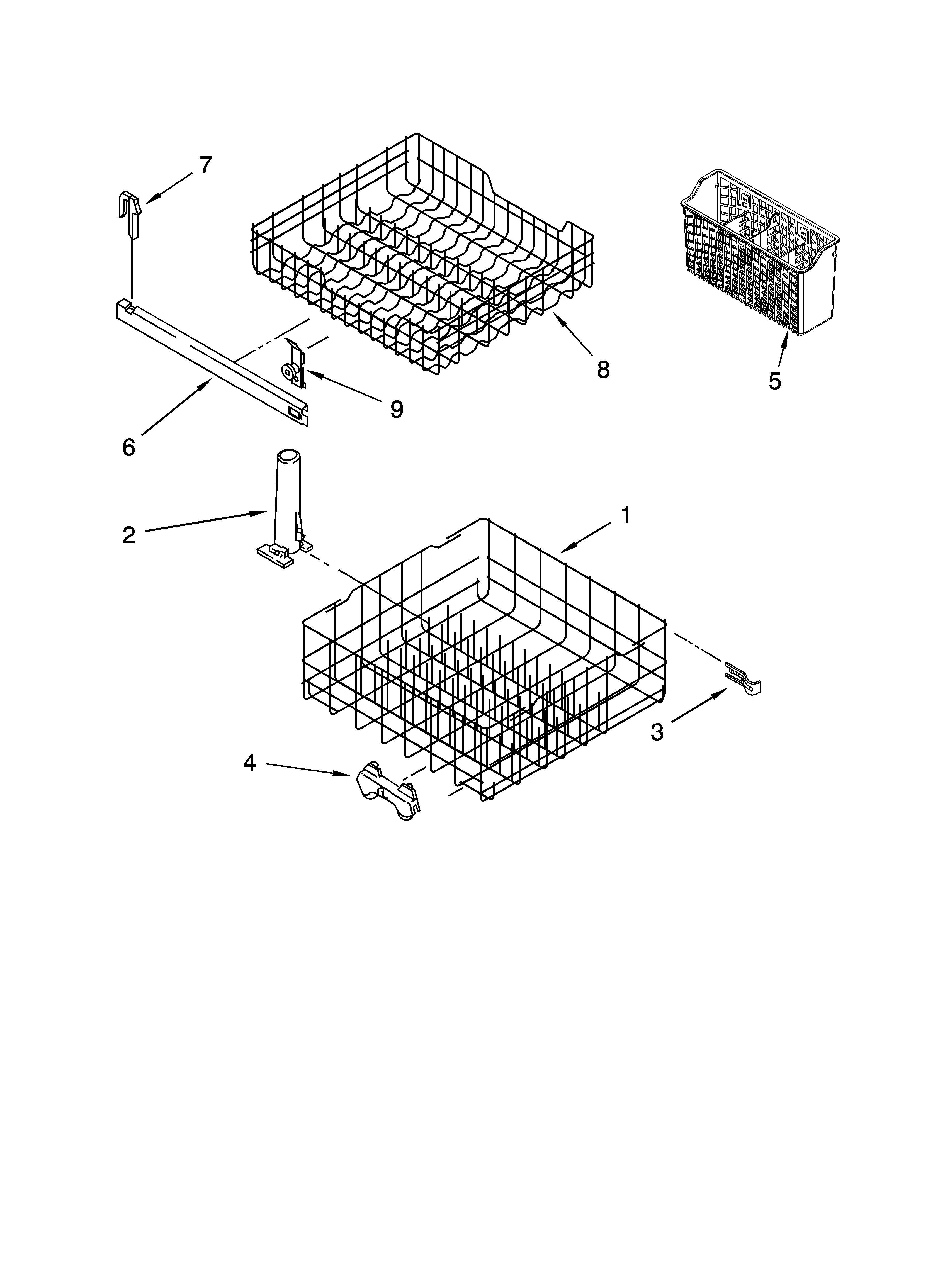 Dishrack parts, optional parts