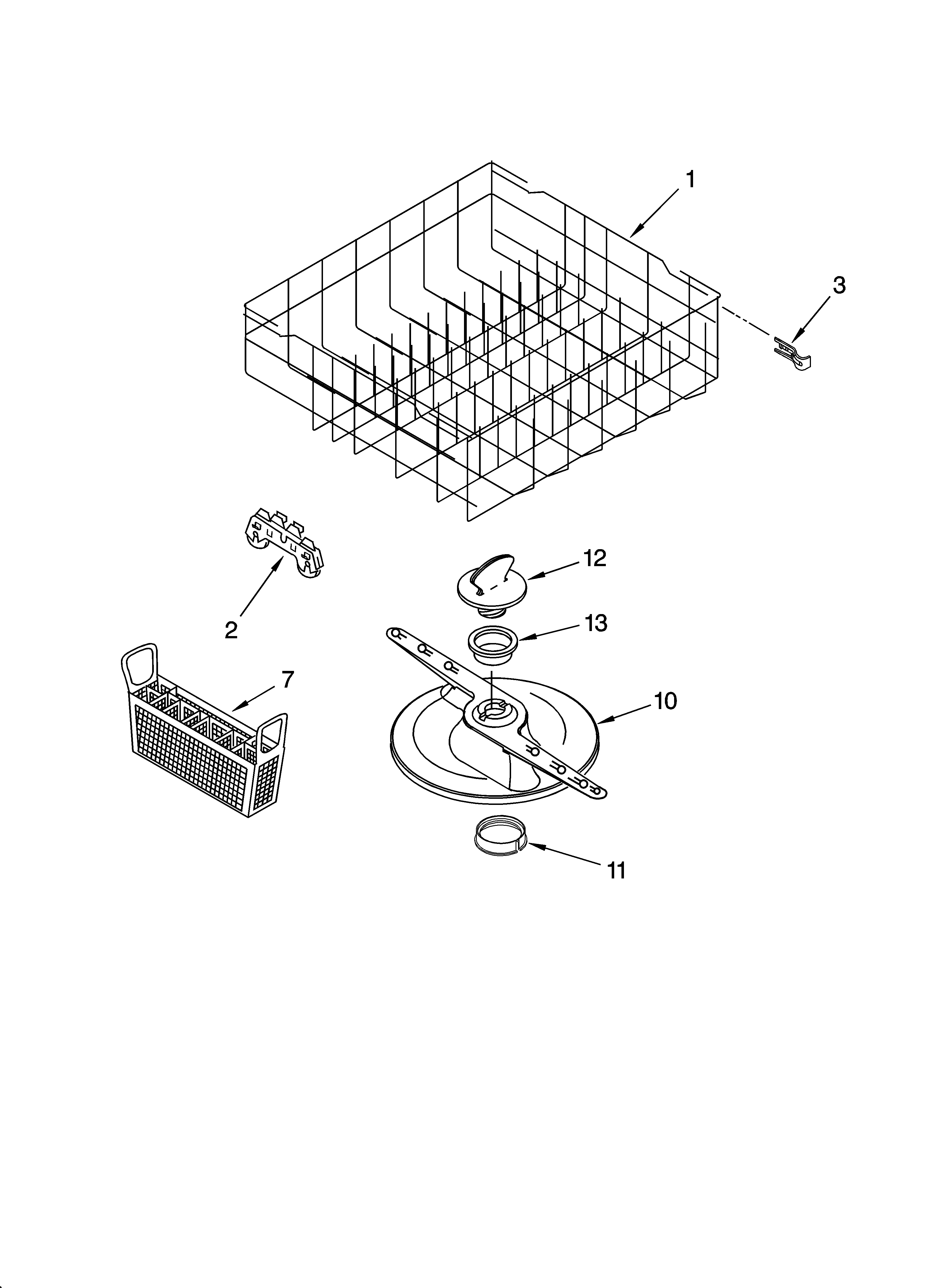 Lower dishrack parts, optional parts (not included)