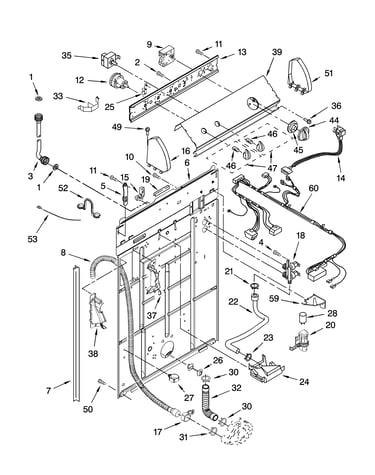 Controls and rear panel parts