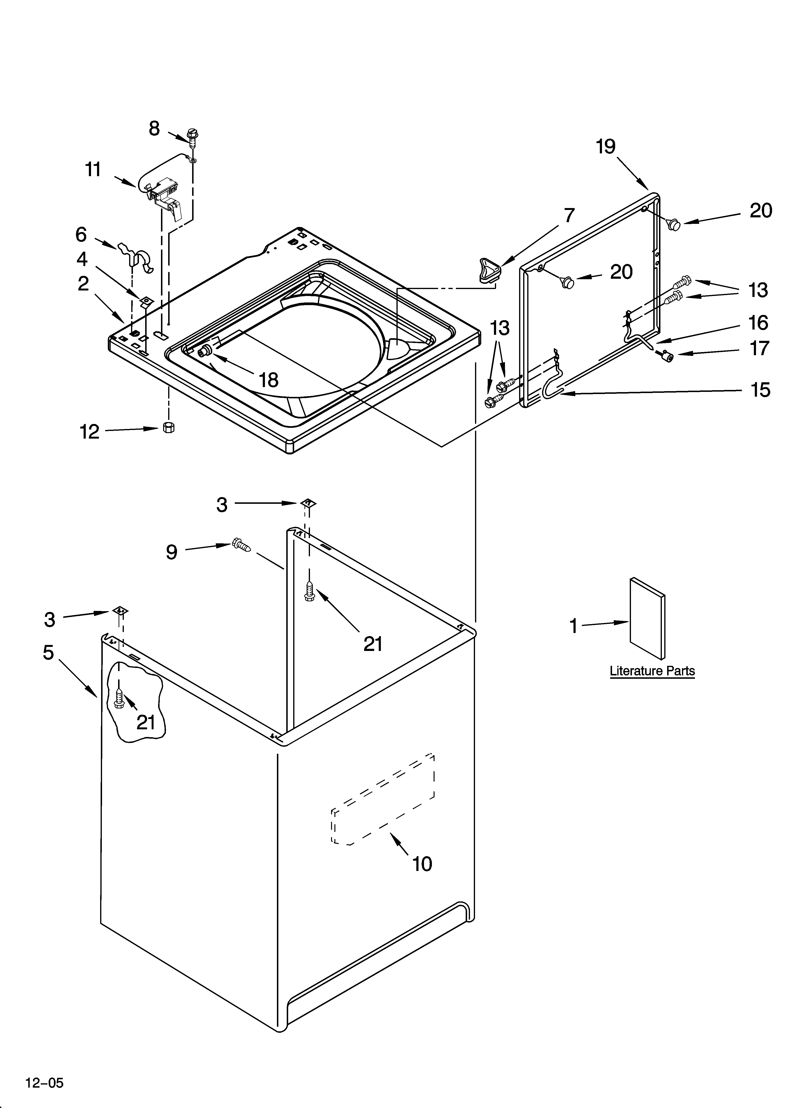 Top and cabinet parts
