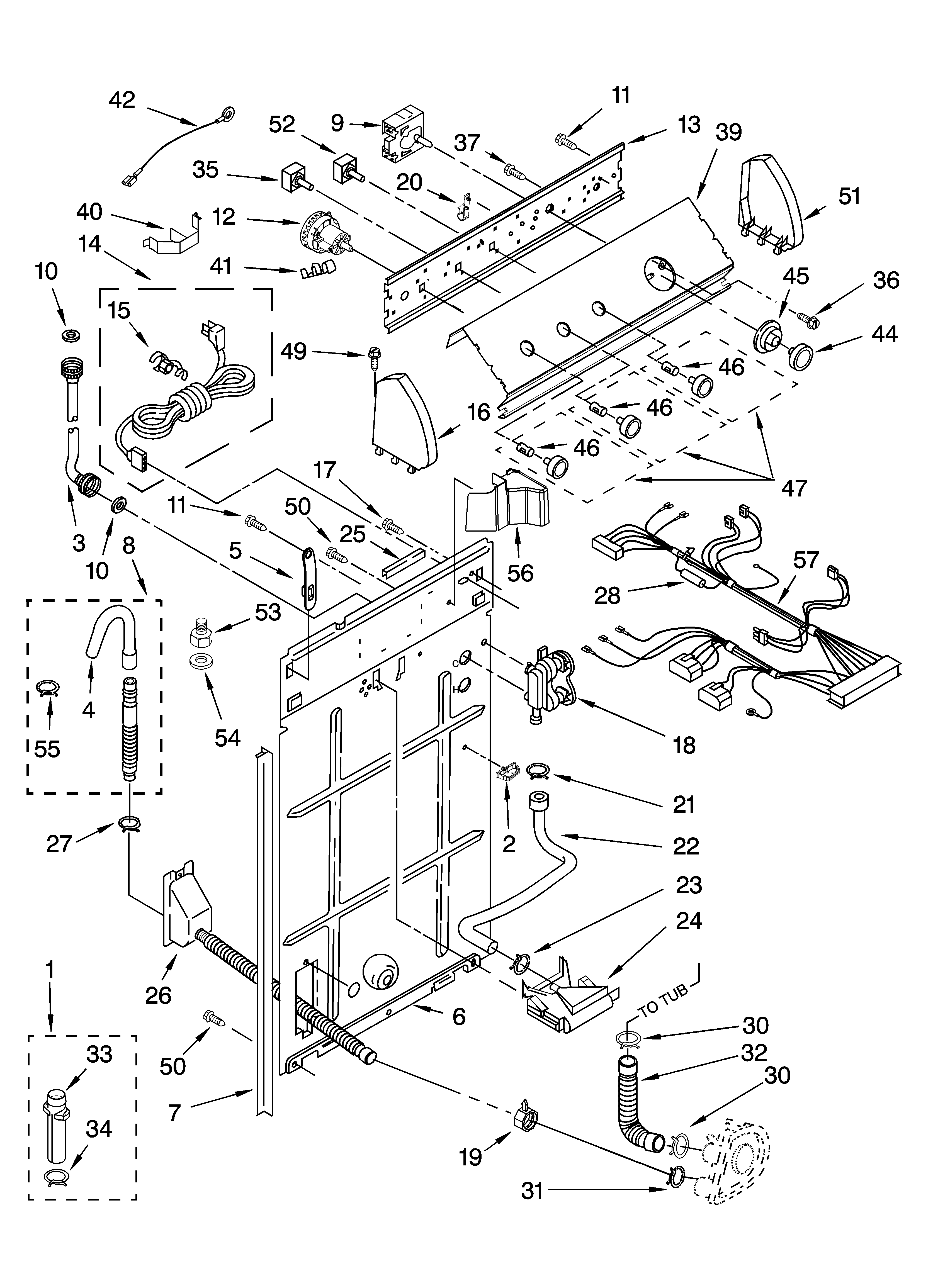 Controls and rear panel parts