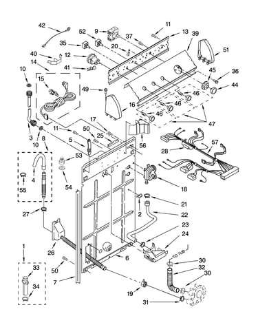 Controls and rear panel parts
