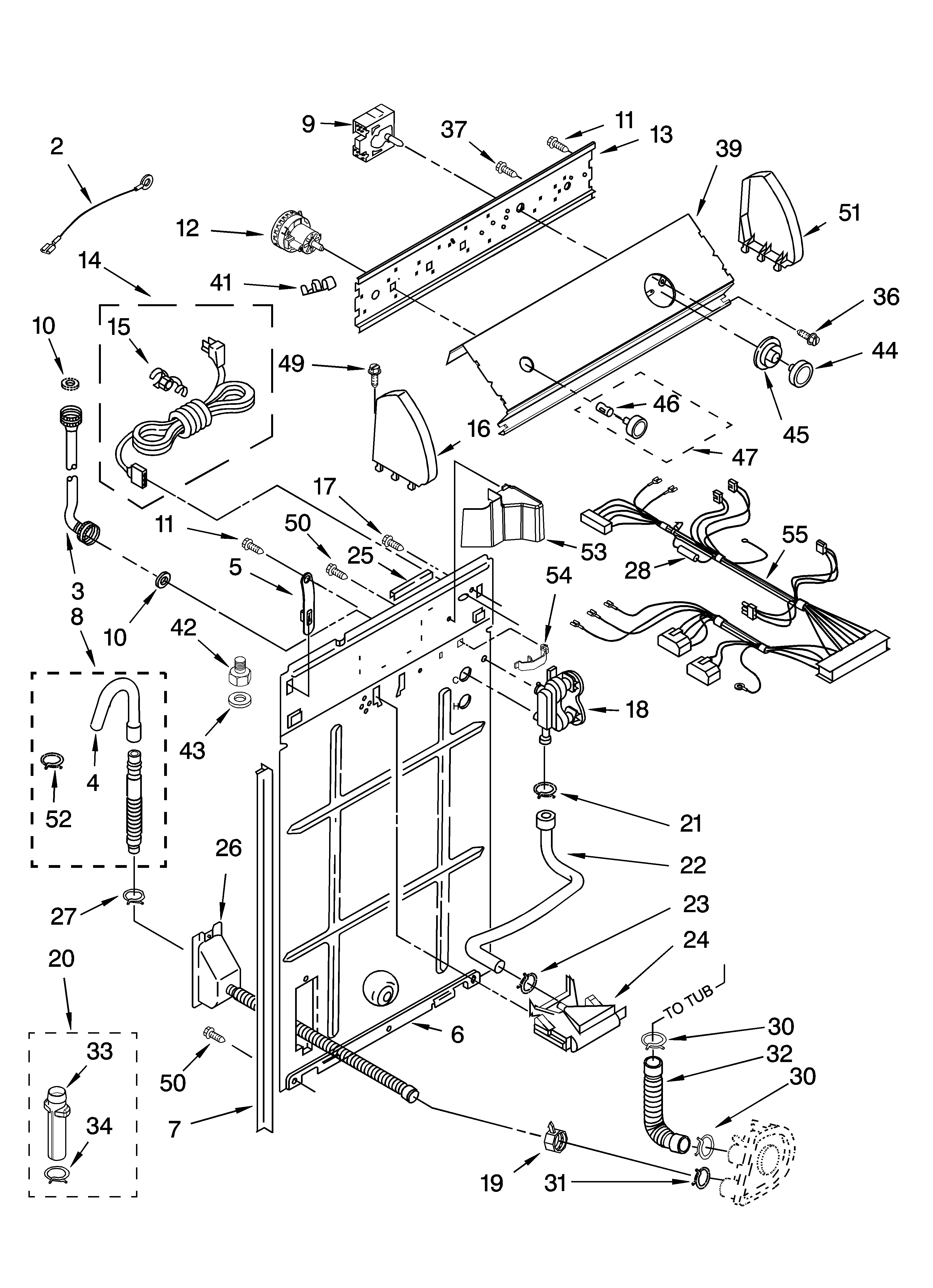 Controls and rear panel parts
