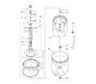 Whirlpool 4PGSC9455JQ2 agitator, basket and tub parts diagram