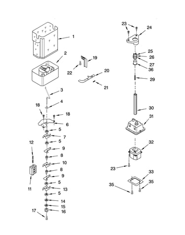 Motor and ice container parts