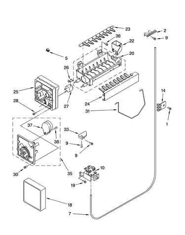Icemaker parts, optional parts (not included)