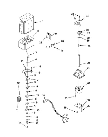 Motor and ice container parts